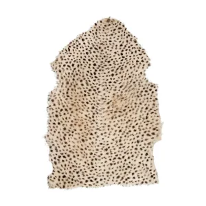 2' x 3' Leopard Print Goat Fur Rug - 2' x 3'