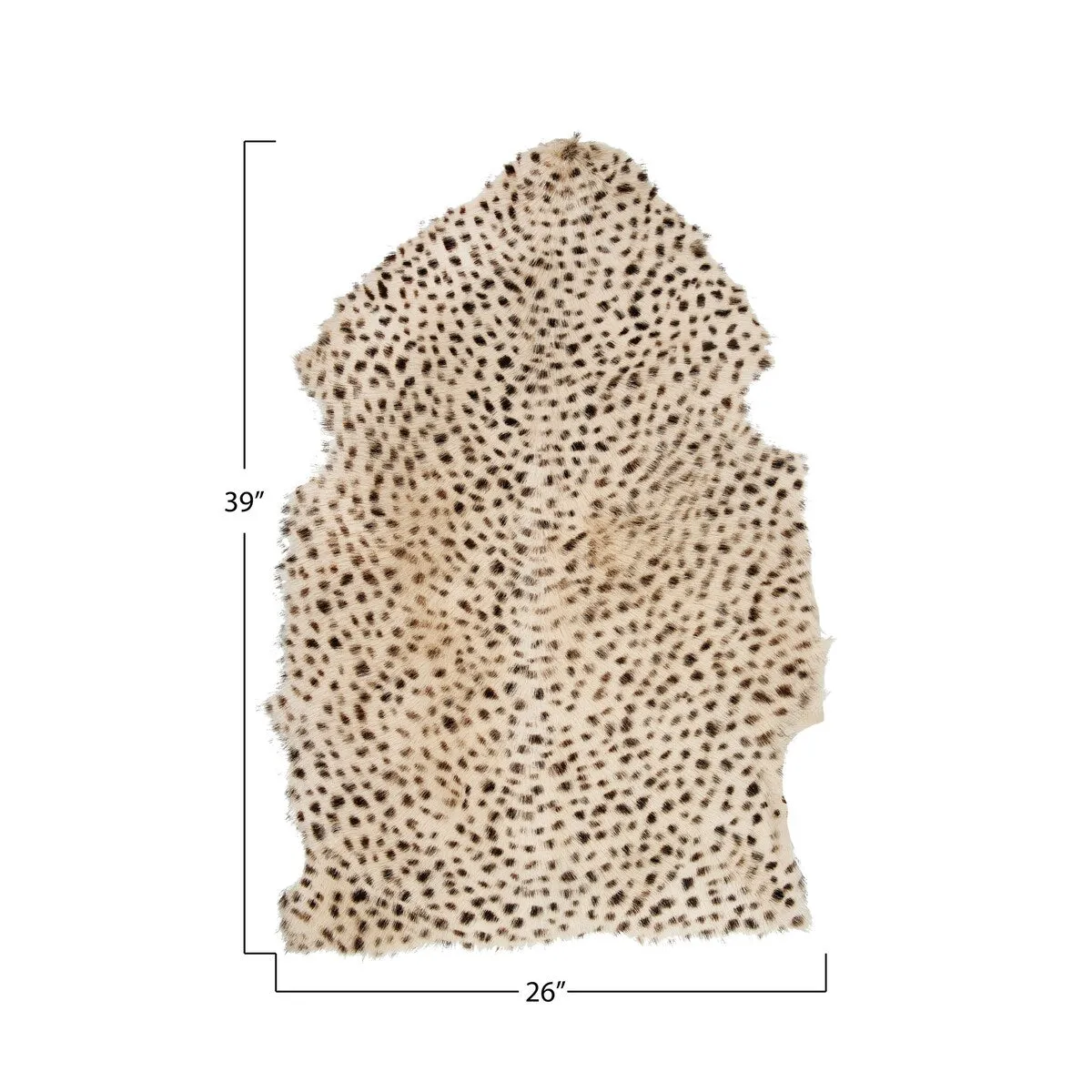 2' x 3' Leopard Print Goat Fur Rug - 2' x 3'