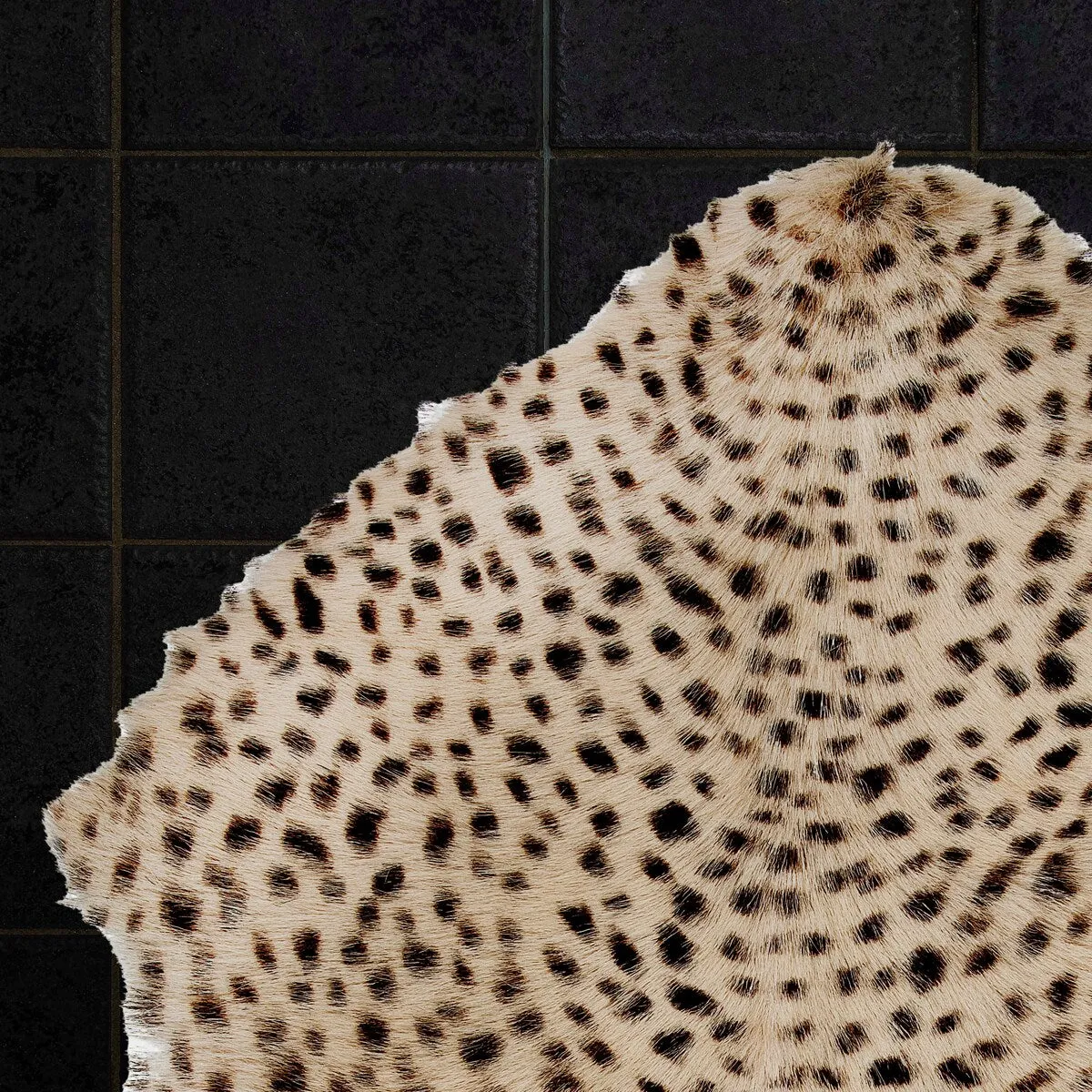 2' x 3' Leopard Print Goat Fur Rug - 2' x 3'