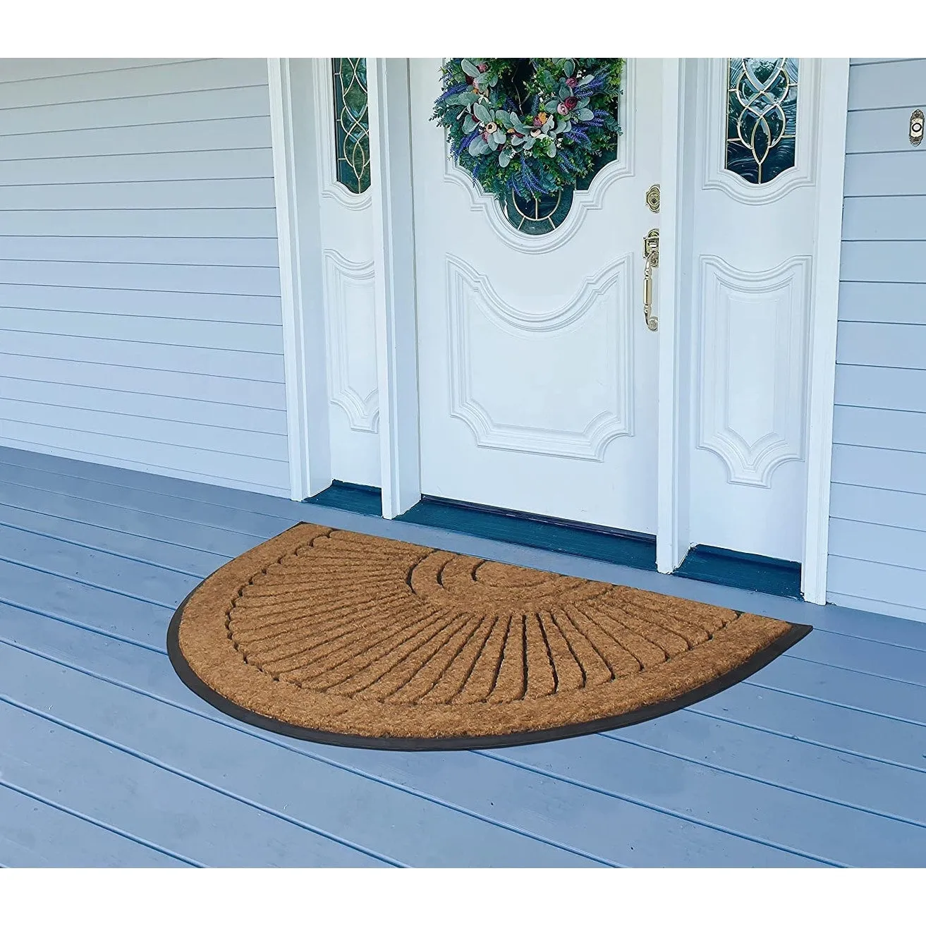A1HC Albertina Sunburst Natural Coir & Rubber Large Door Mat
