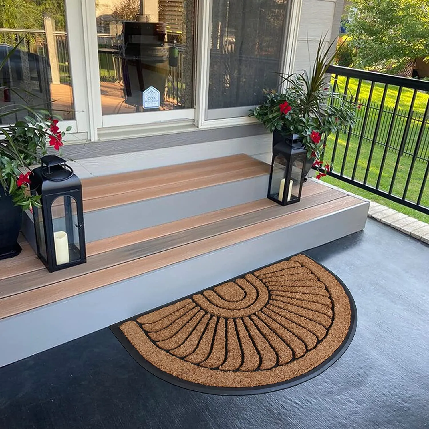 A1HC Albertina Sunburst Natural Coir & Rubber Large Door Mat