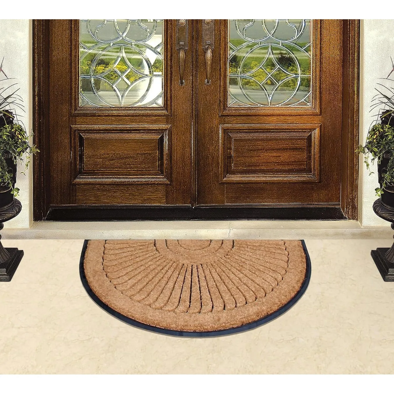 A1HC Albertina Sunburst Natural Coir & Rubber Large Door Mat