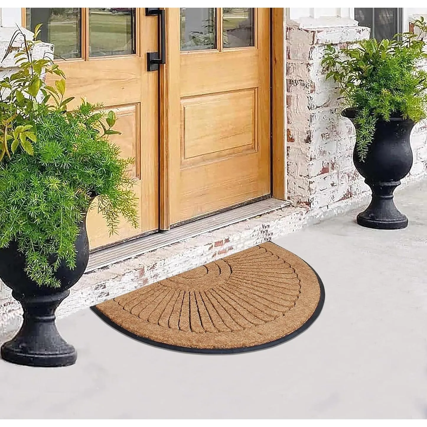 A1HC Albertina Sunburst Natural Coir & Rubber Large Door Mat