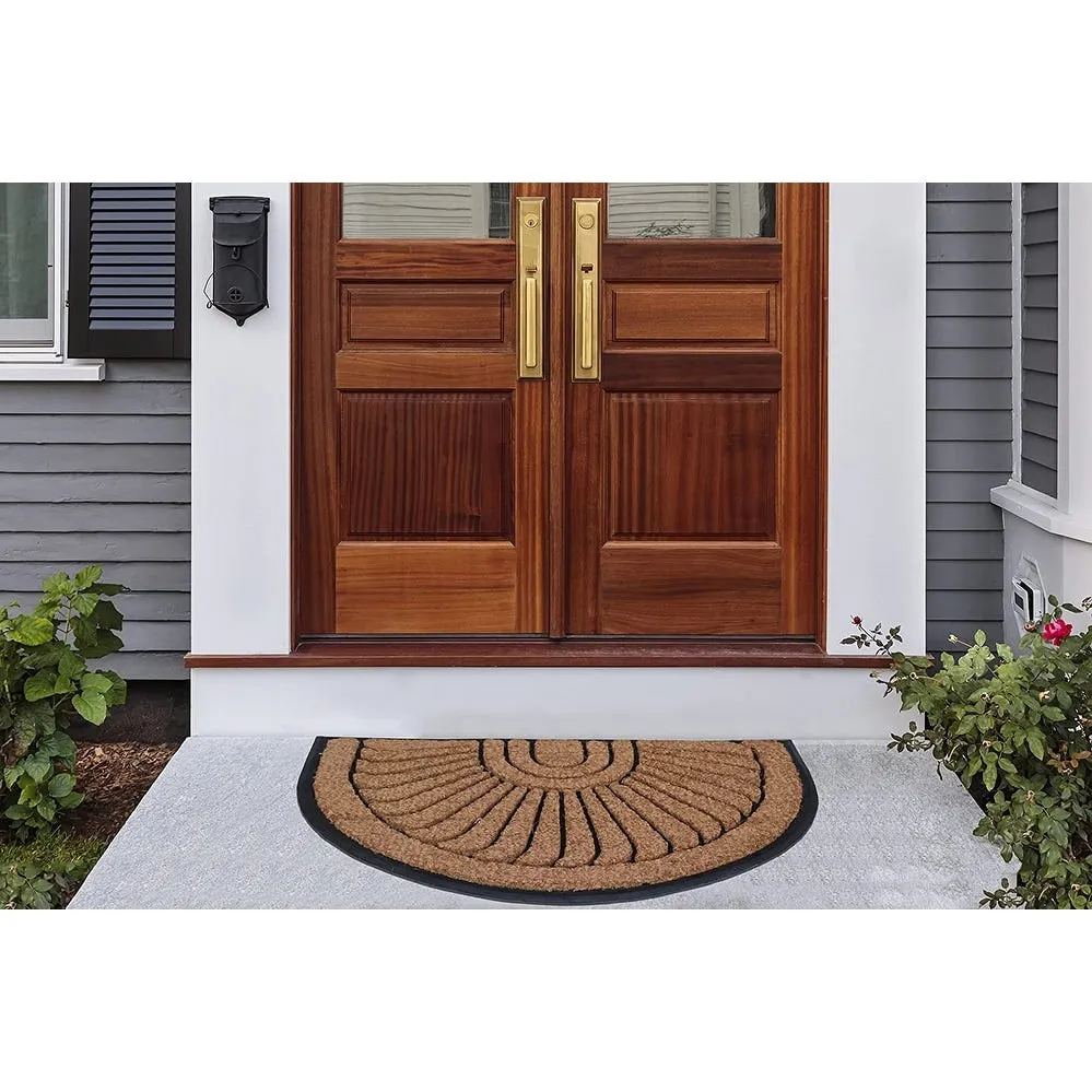 A1HC Albertina Sunburst Natural Coir & Rubber Large Door Mat
