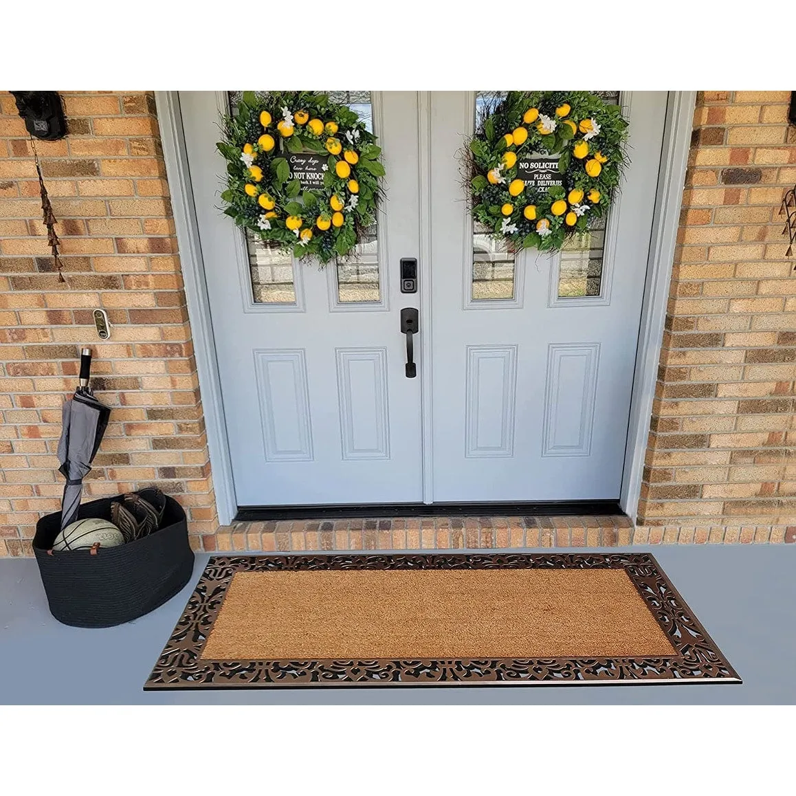 A1HC Entrance Door Mats. 30X60. Durable Large Outdoor Rug. Non-Slip. Rubber Backed Low-Profile. Indoor Outdoor for Front Door