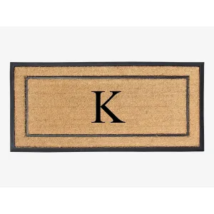 A1HC Natural Coir Monogrammed Door Mat for Front Door. Durable Large Outdoor Rug. Heavy Duty Welcome Doormat - 24 X 48
