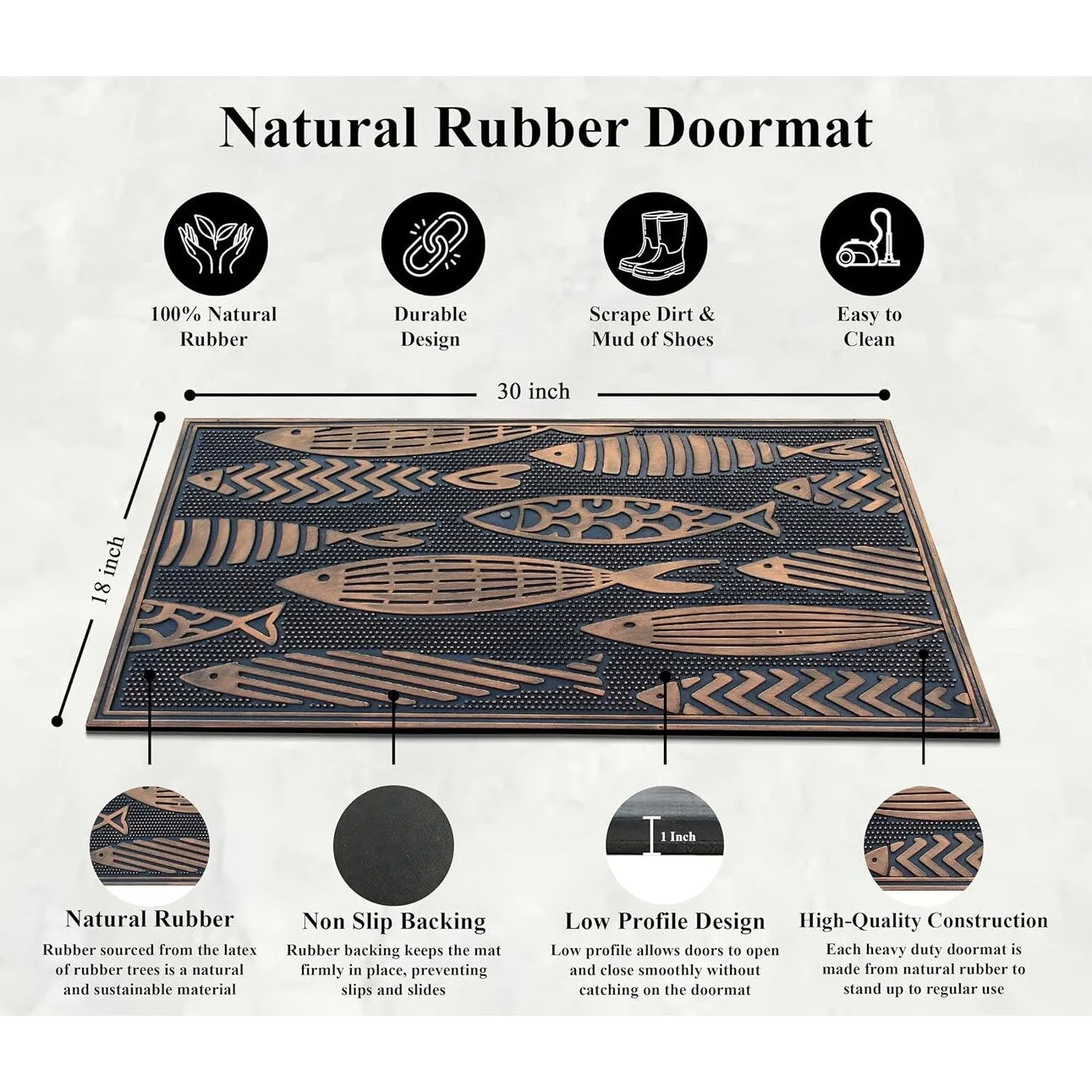 A1HC Rubber Pin Welcome Door Mats. Hand Finished. Non-Slip Backing Rubber. Heavy Duty Floormats