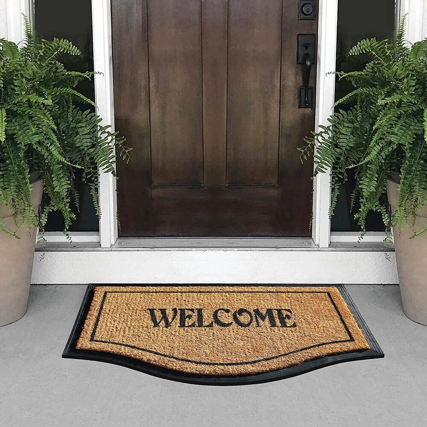 A1HC Welcome Rubber and Coir Large Heavy-Duty Outdoor Durable Doormat