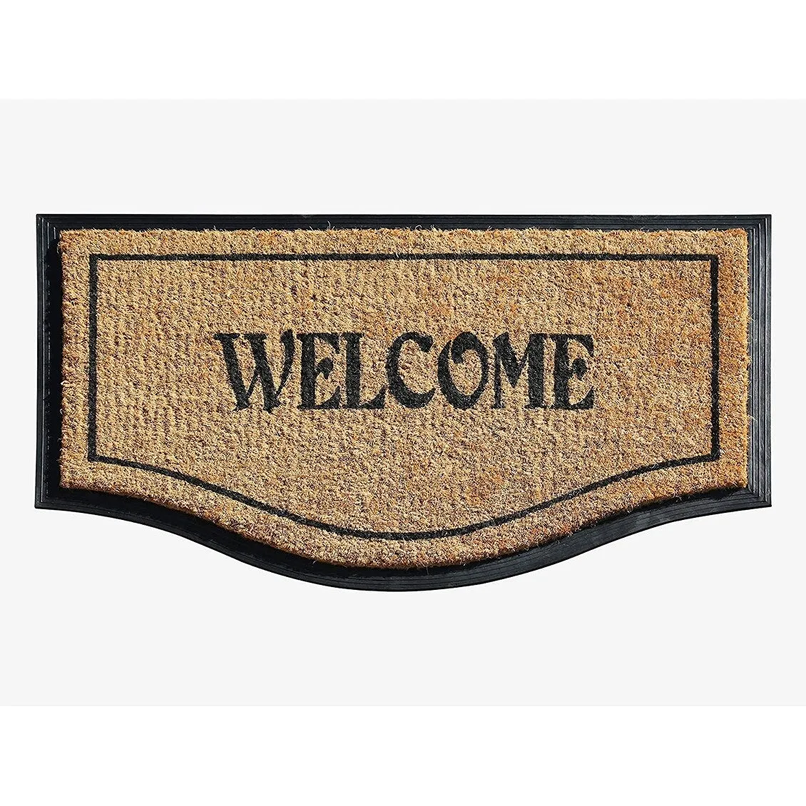 A1HC Welcome Rubber and Coir Large Heavy-Duty Outdoor Durable Doormat