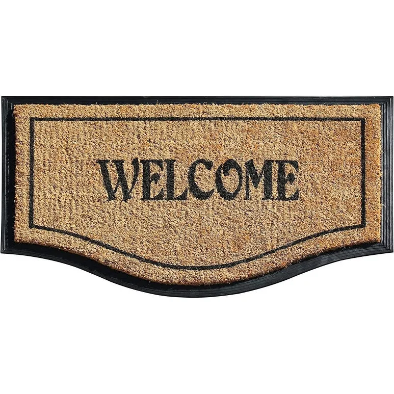 A1HC Welcome Rubber and Coir Large Heavy-Duty Outdoor Durable Doormat