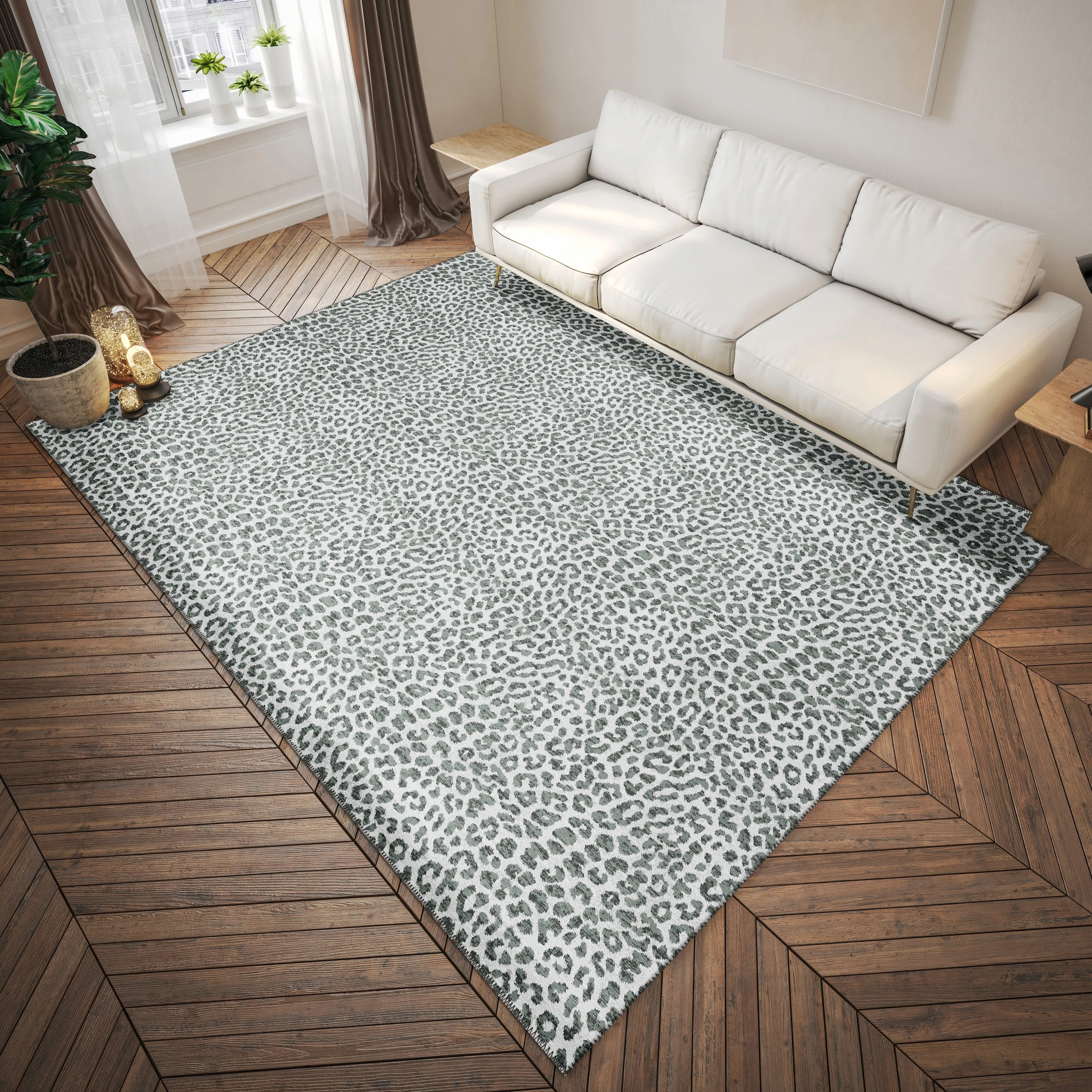 Addison Indoor/ Outdoor Safari Leopard Animal Print Washable Area Rug