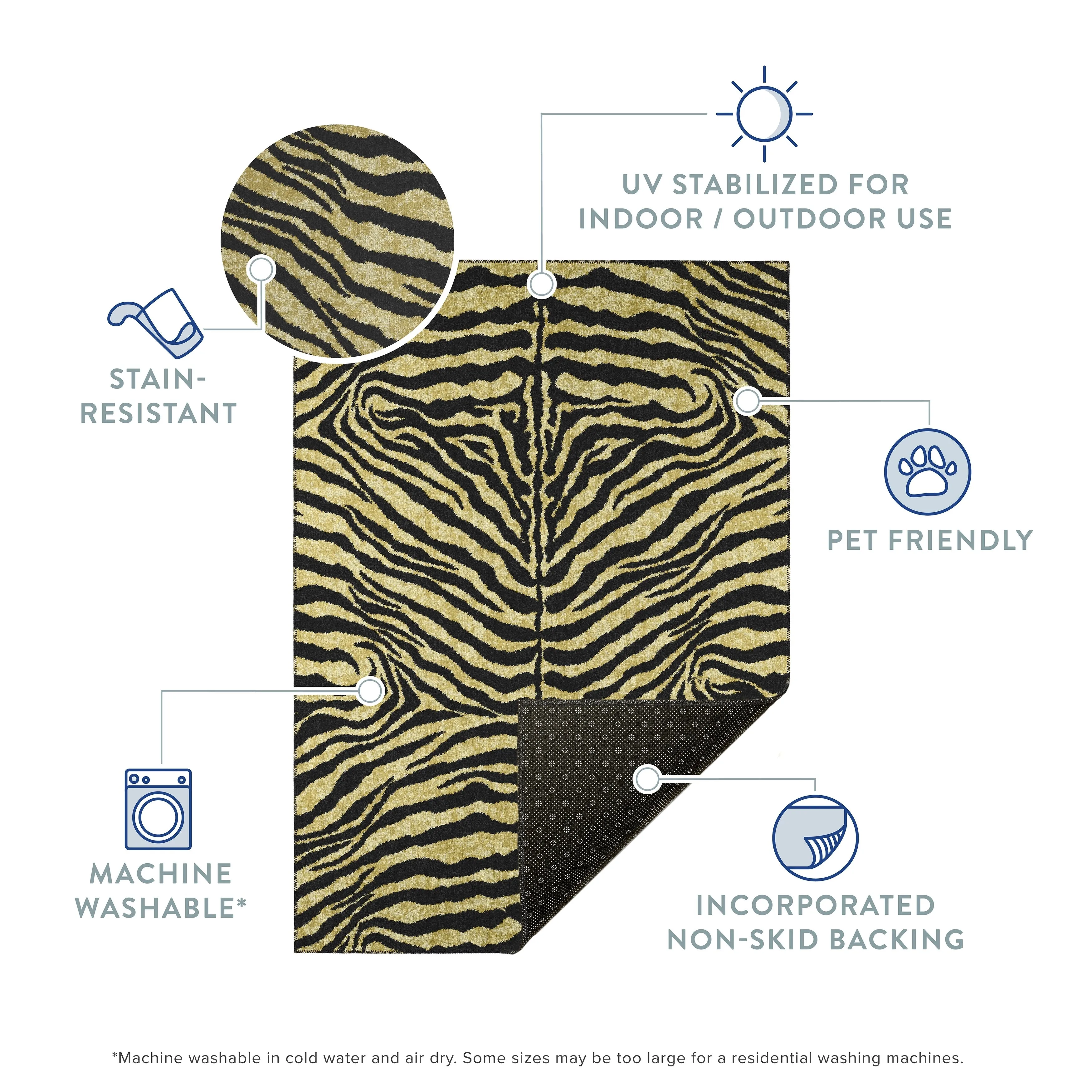 Addison Indoor/ Outdoor Safari Leopard Animal Print Washable Area Rug