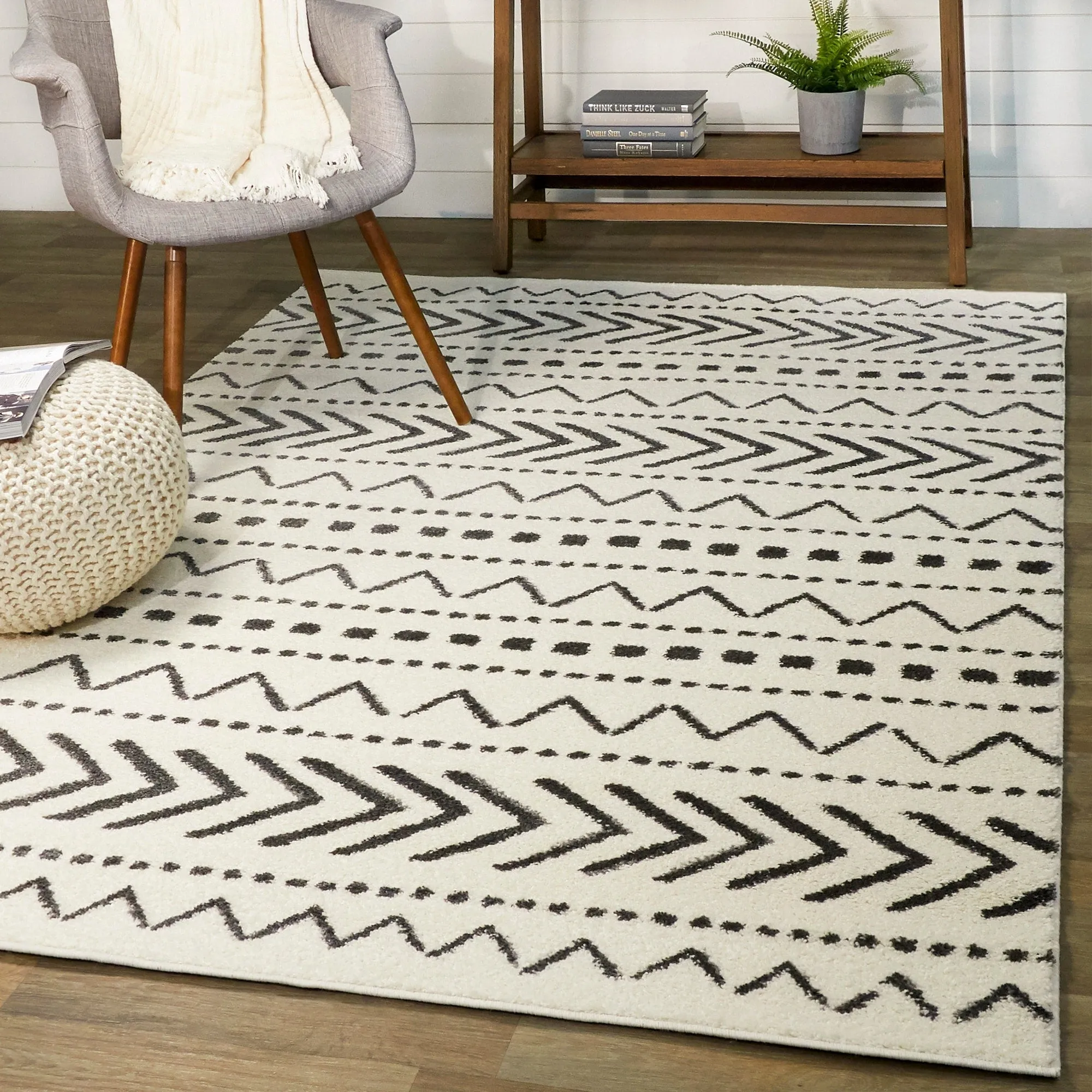 Adebayo Geometric Striped Area Rug