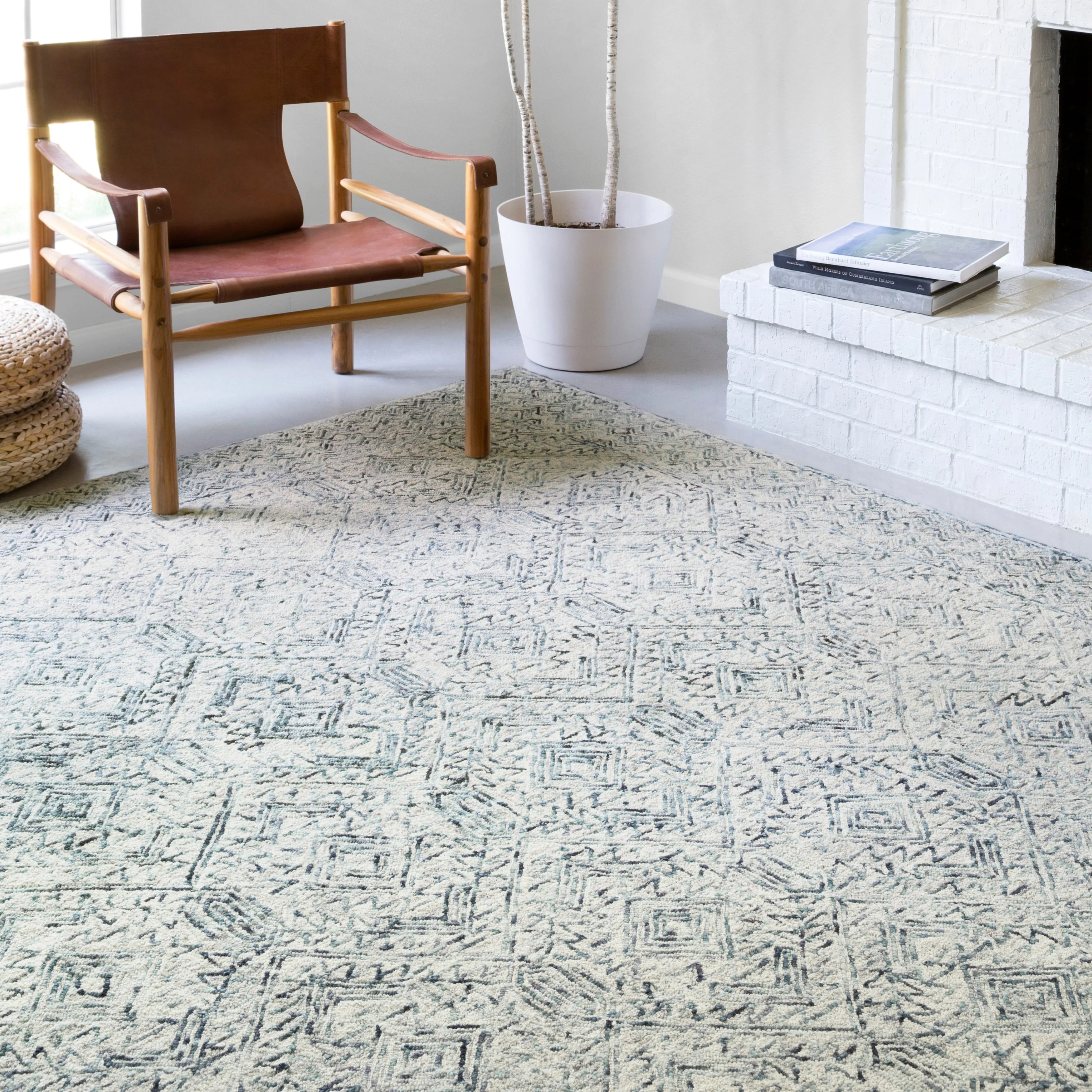 Alexander Home Aspen Bluestone Hand-tufted Wool Area Rug
