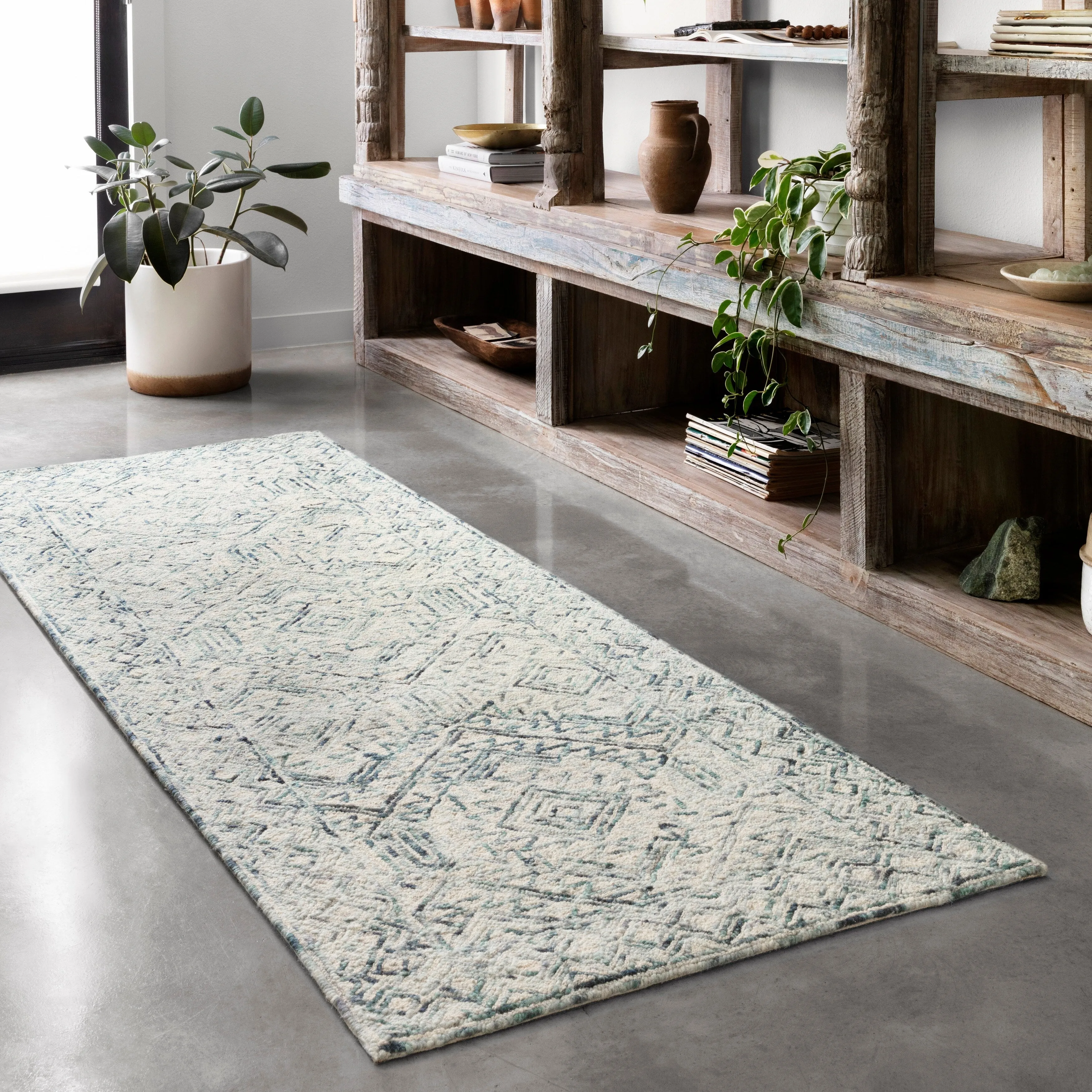 Alexander Home Aspen Bluestone Hand-tufted Wool Area Rug