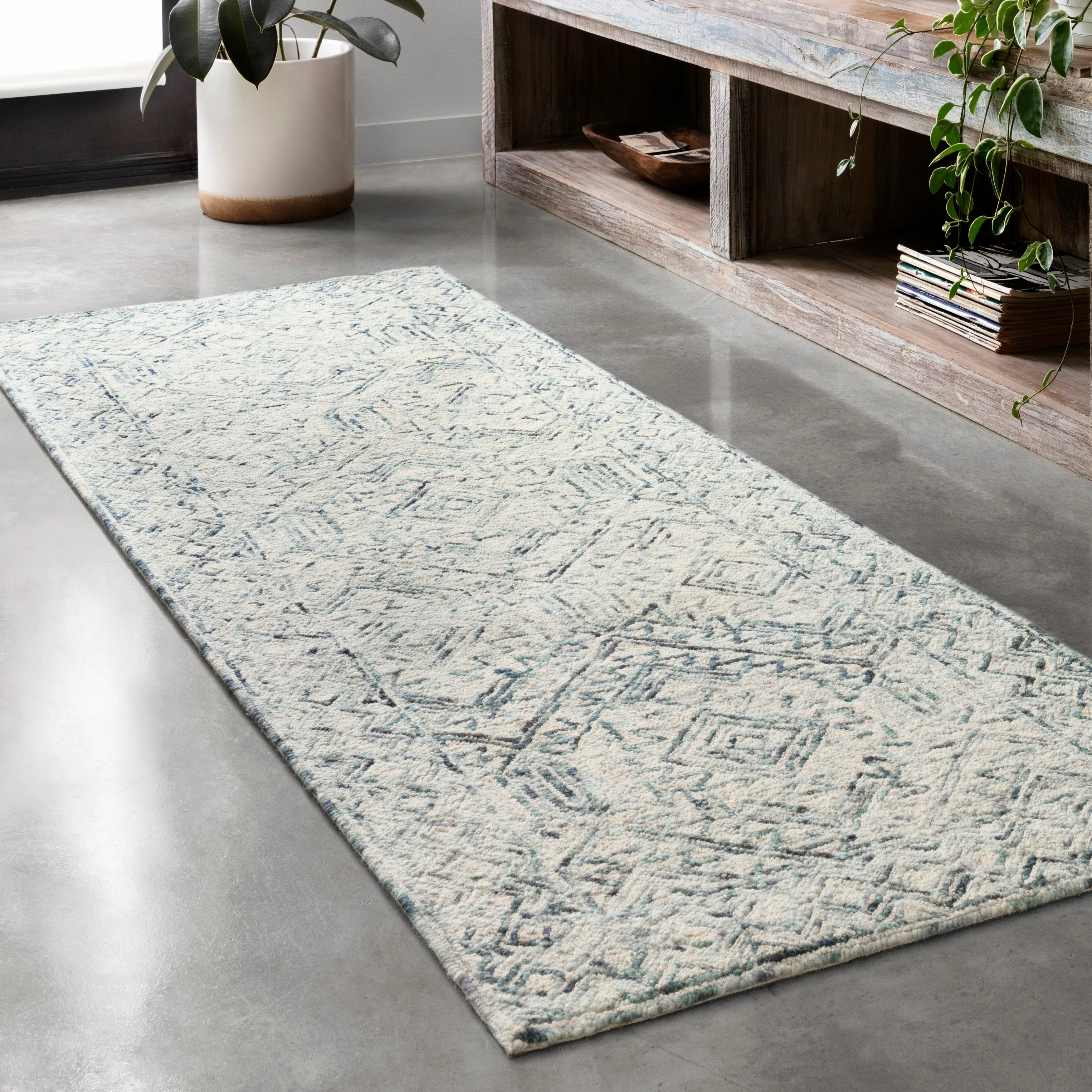 Alexander Home Aspen Bluestone Hand-tufted Wool Area Rug