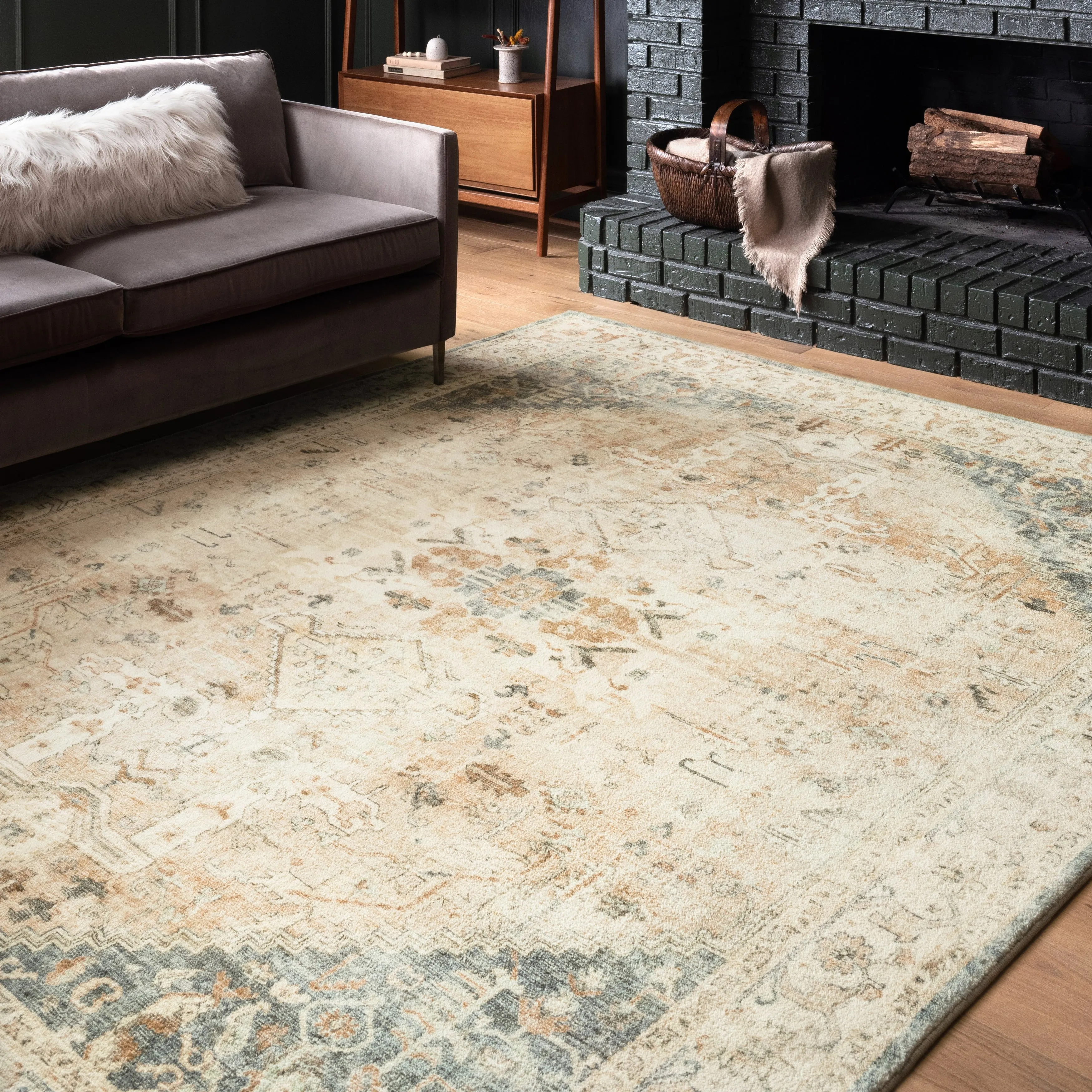 Alexander Home Juliet Ultra-soft Distressed Framed Persian Rug