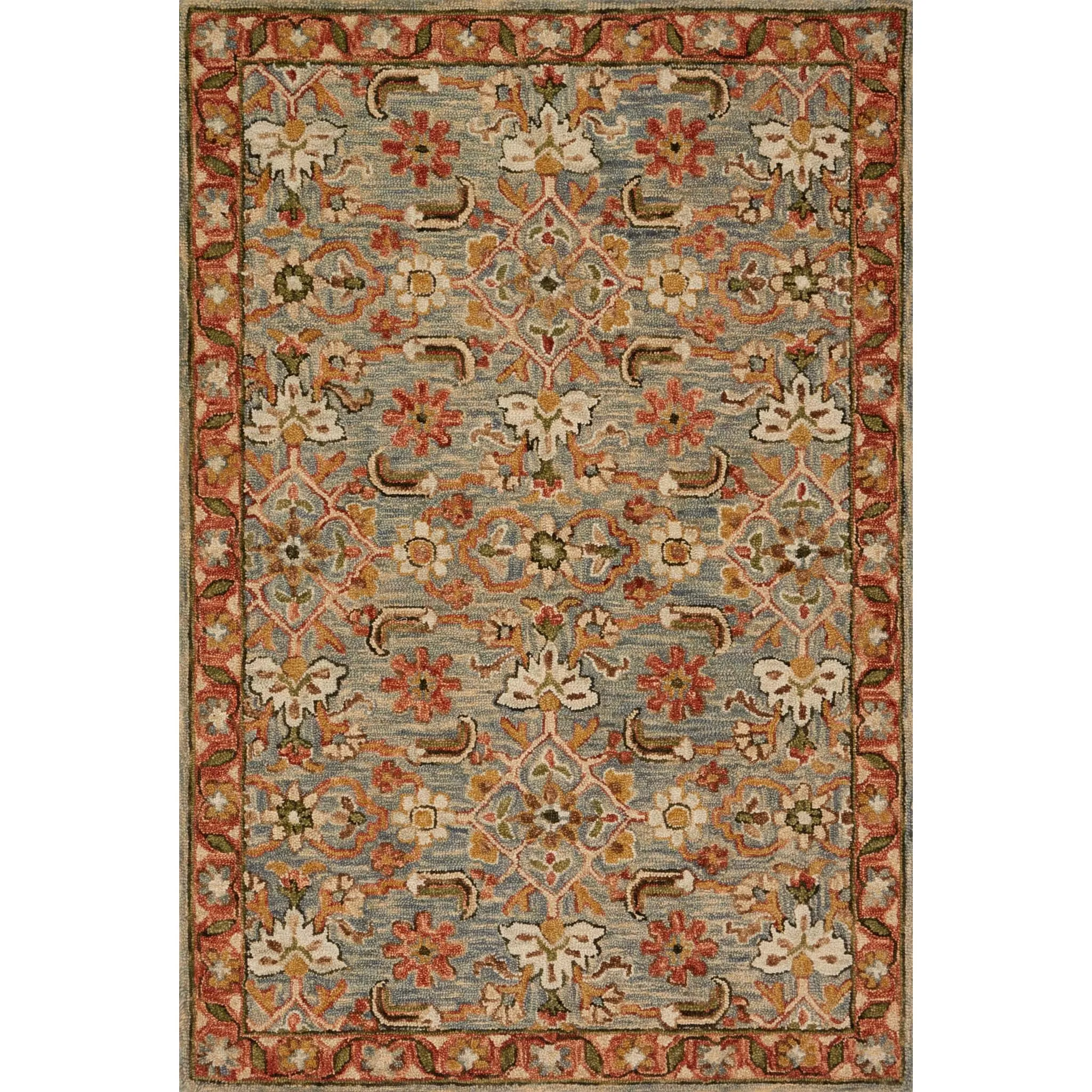 Alexander Home Madaline Traditional Floral Hand-Hooked 100% Wool Area Rug
