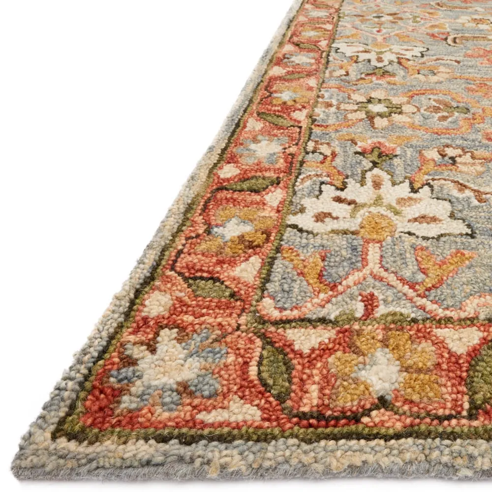 Alexander Home Madaline Traditional Floral Hand-Hooked 100% Wool Area Rug
