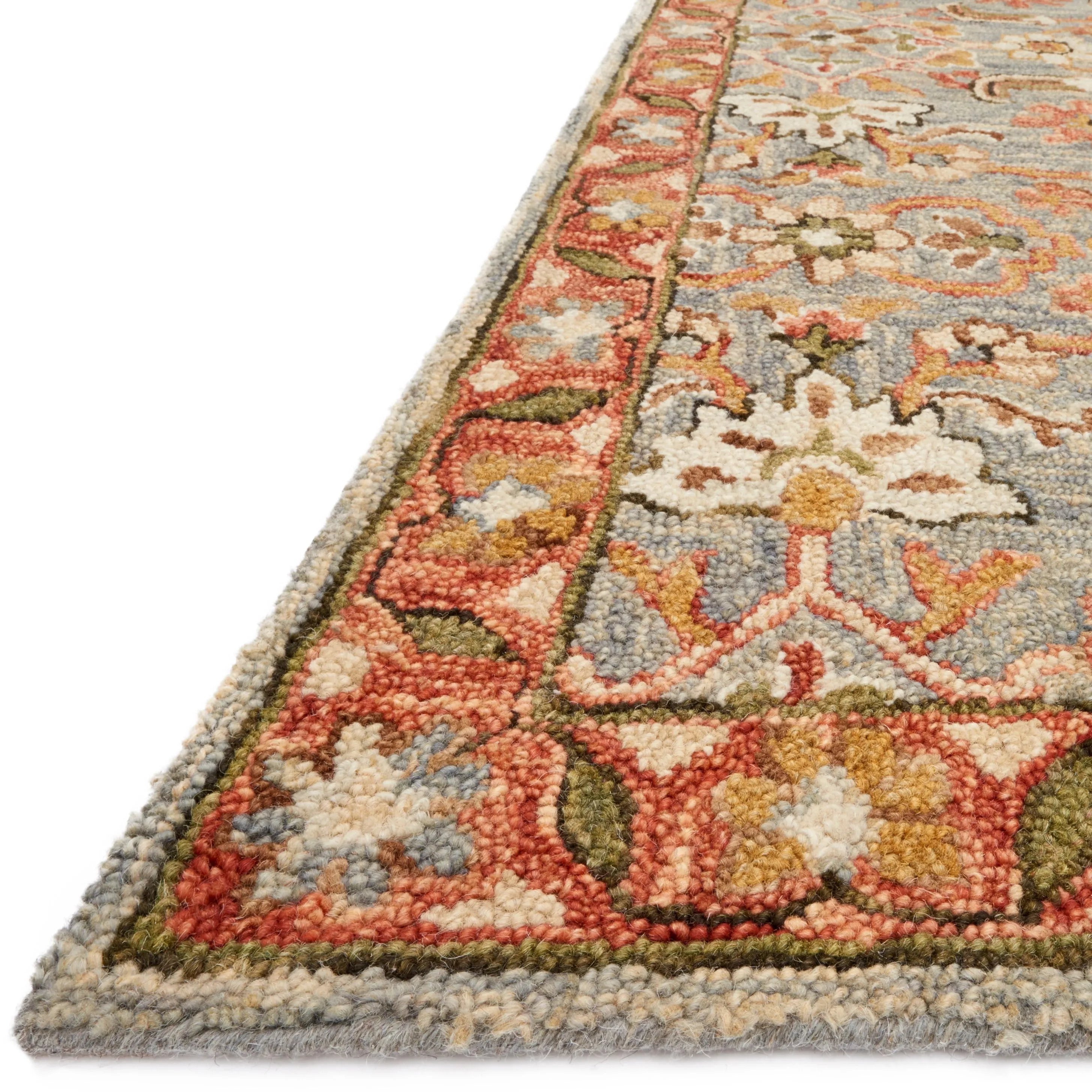 Alexander Home Madaline Traditional Floral Hand-Hooked 100% Wool Area Rug