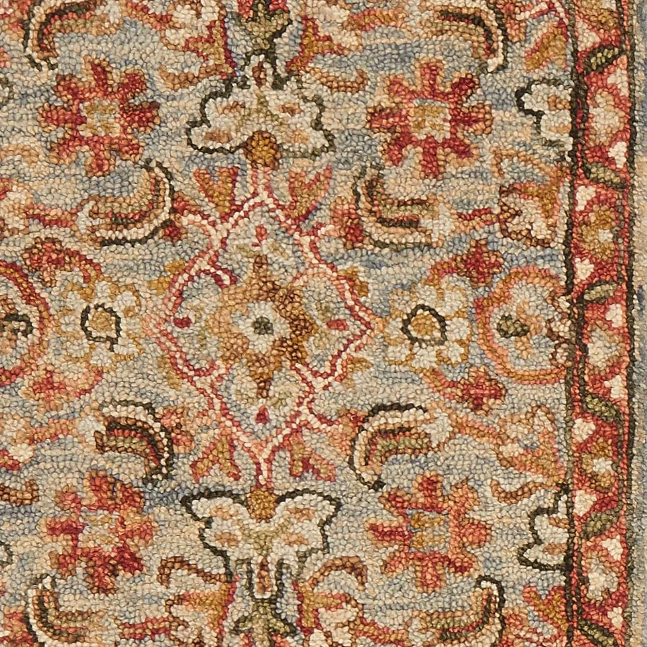 Alexander Home Madaline Traditional Floral Hand-Hooked 100% Wool Area Rug