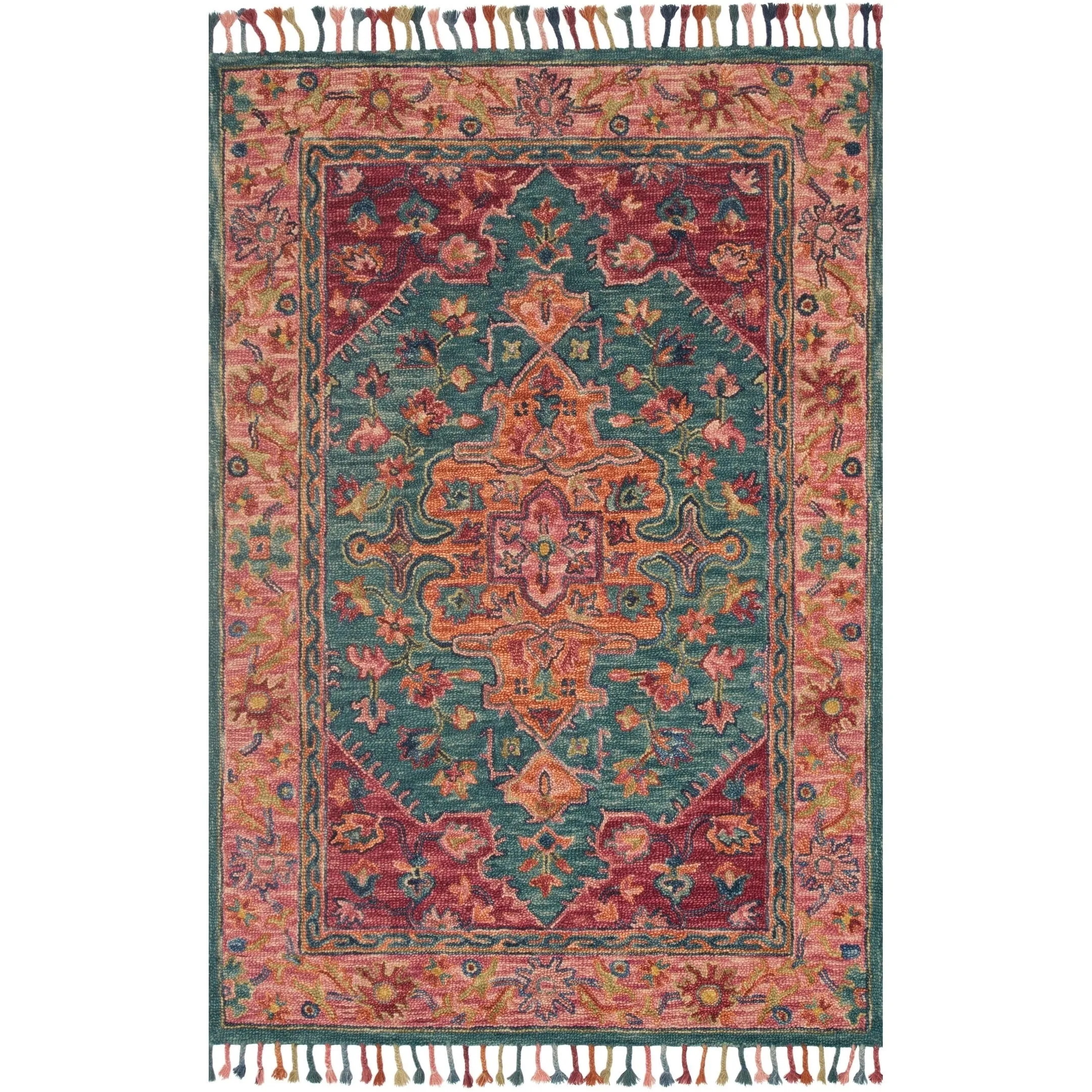 Alexander Home Sahara Boho Medallion Hand-Hooked Wool Area Rug