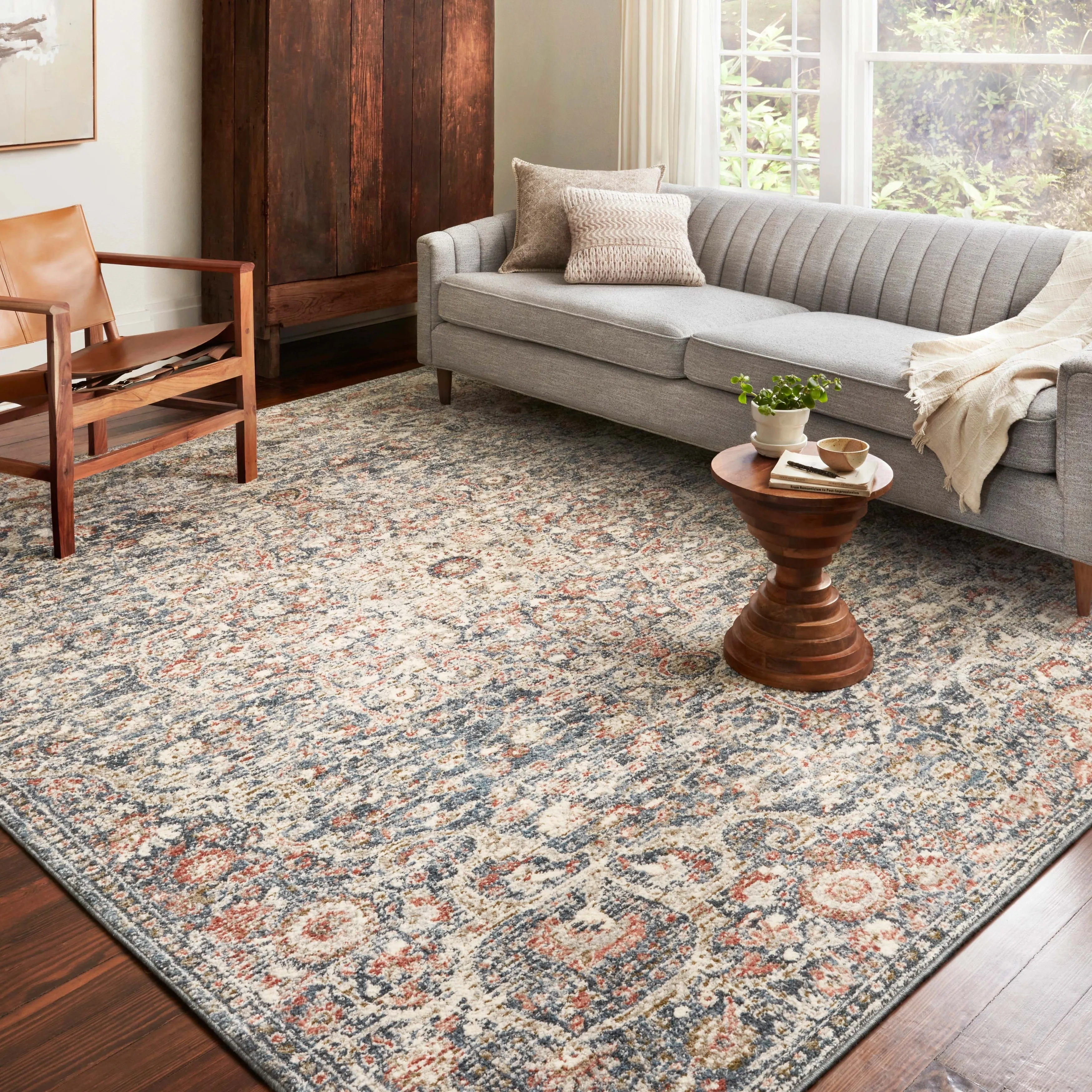 Alexander Home Valeria Distressed Botanical Area Rug