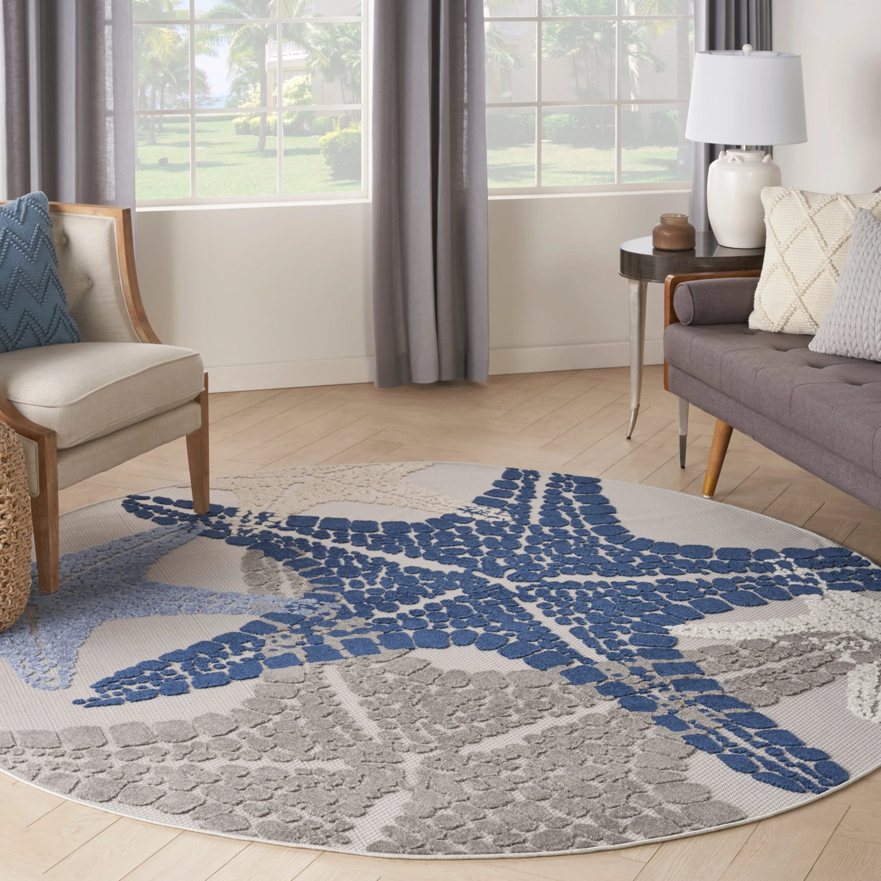Aloha Coastal Starfish Beach Indoor/Outdoor Area Rug