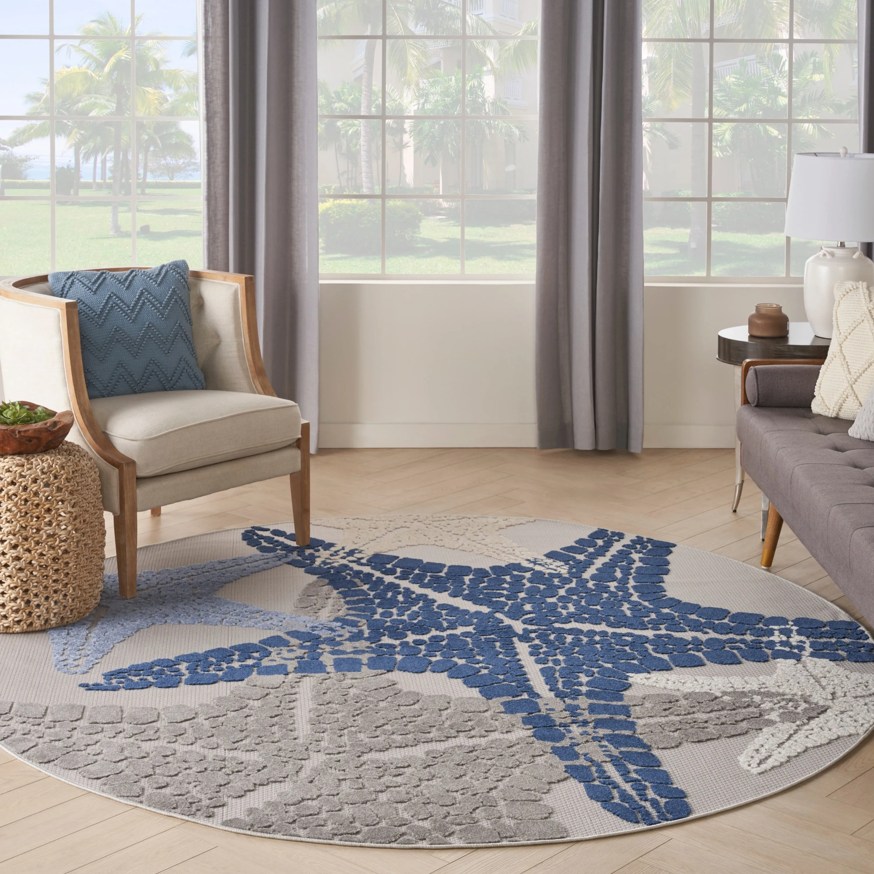 Aloha Coastal Starfish Beach Indoor/Outdoor Area Rug