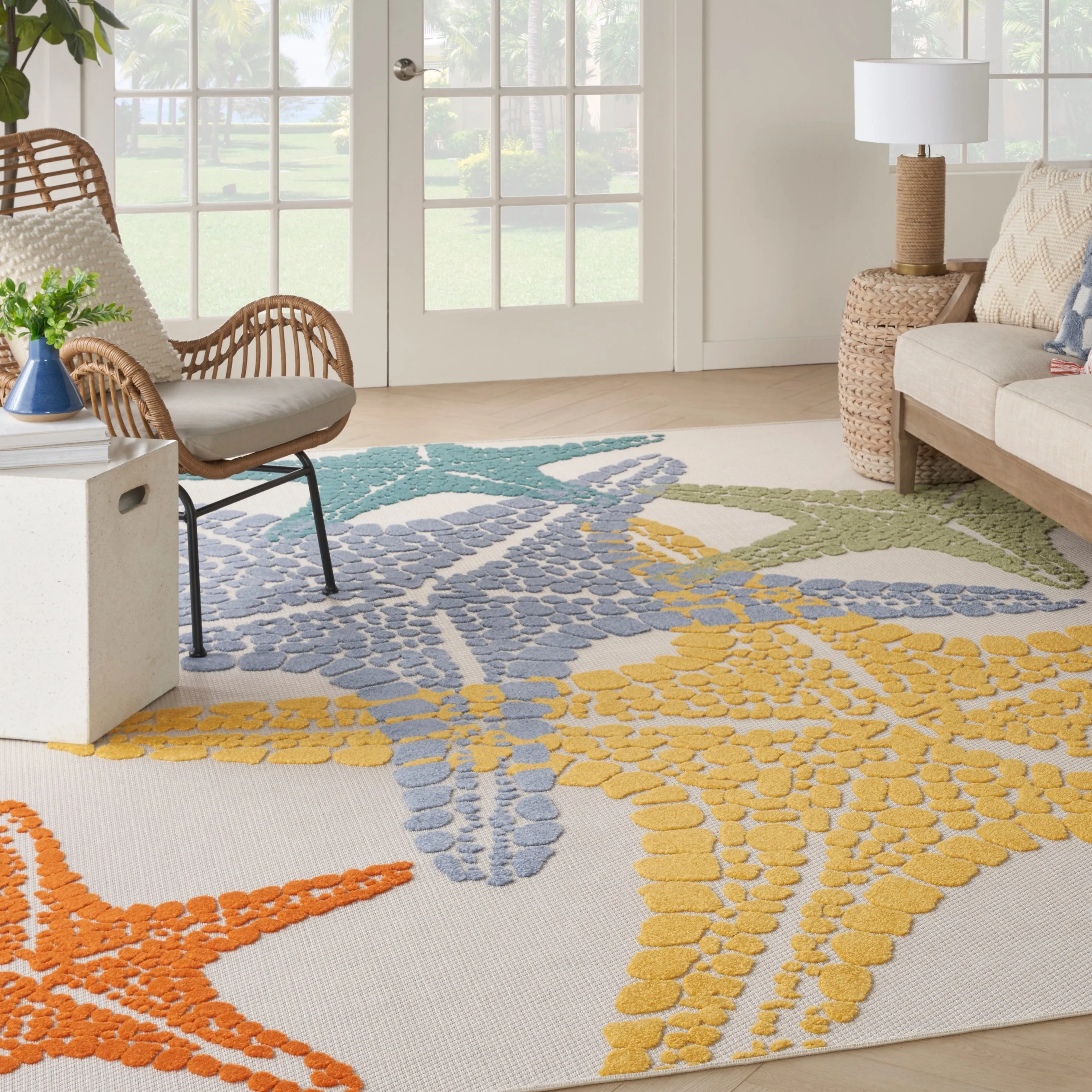 Aloha Coastal Starfish Beach Indoor/Outdoor Area Rug