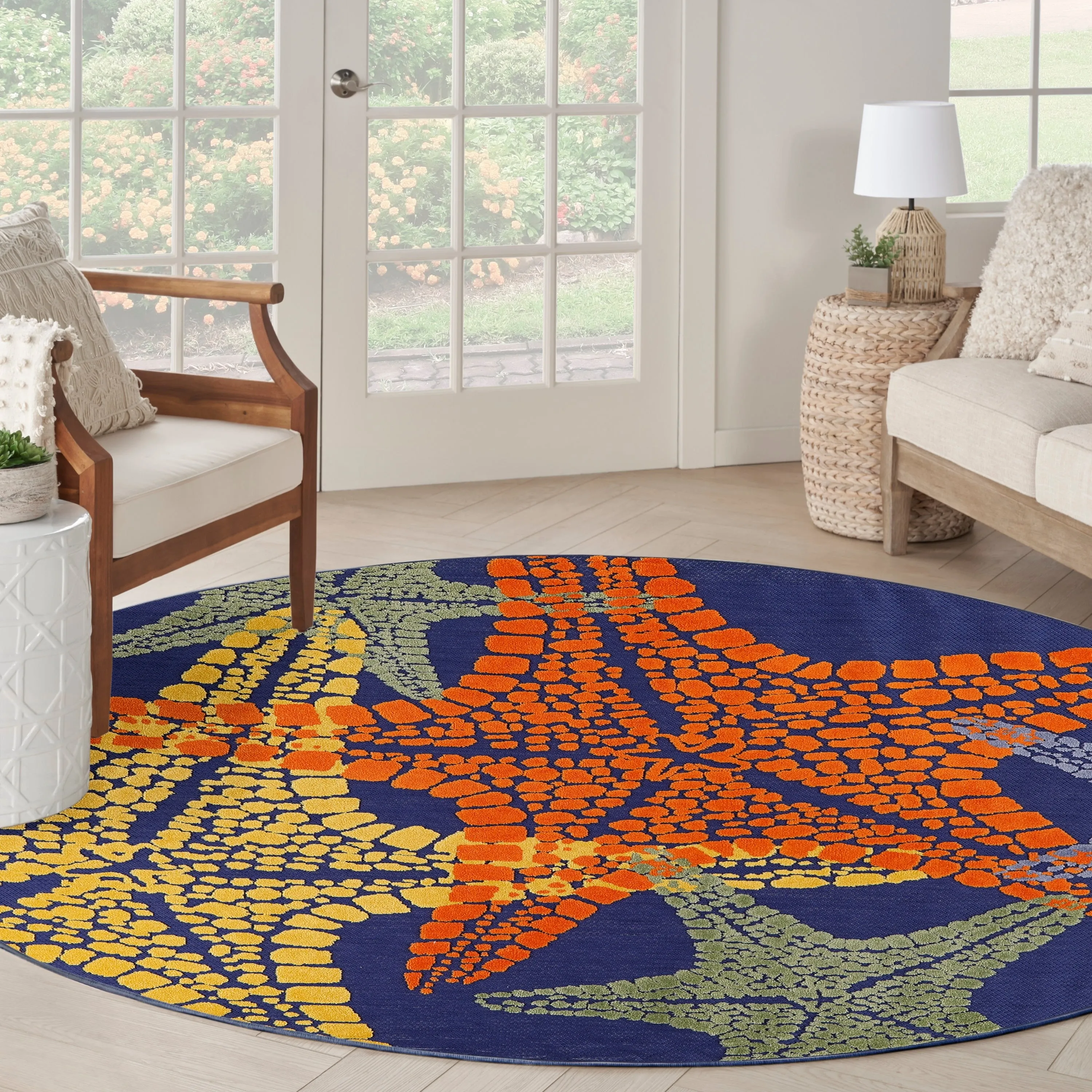 Aloha Coastal Starfish Beach Indoor/Outdoor Area Rug