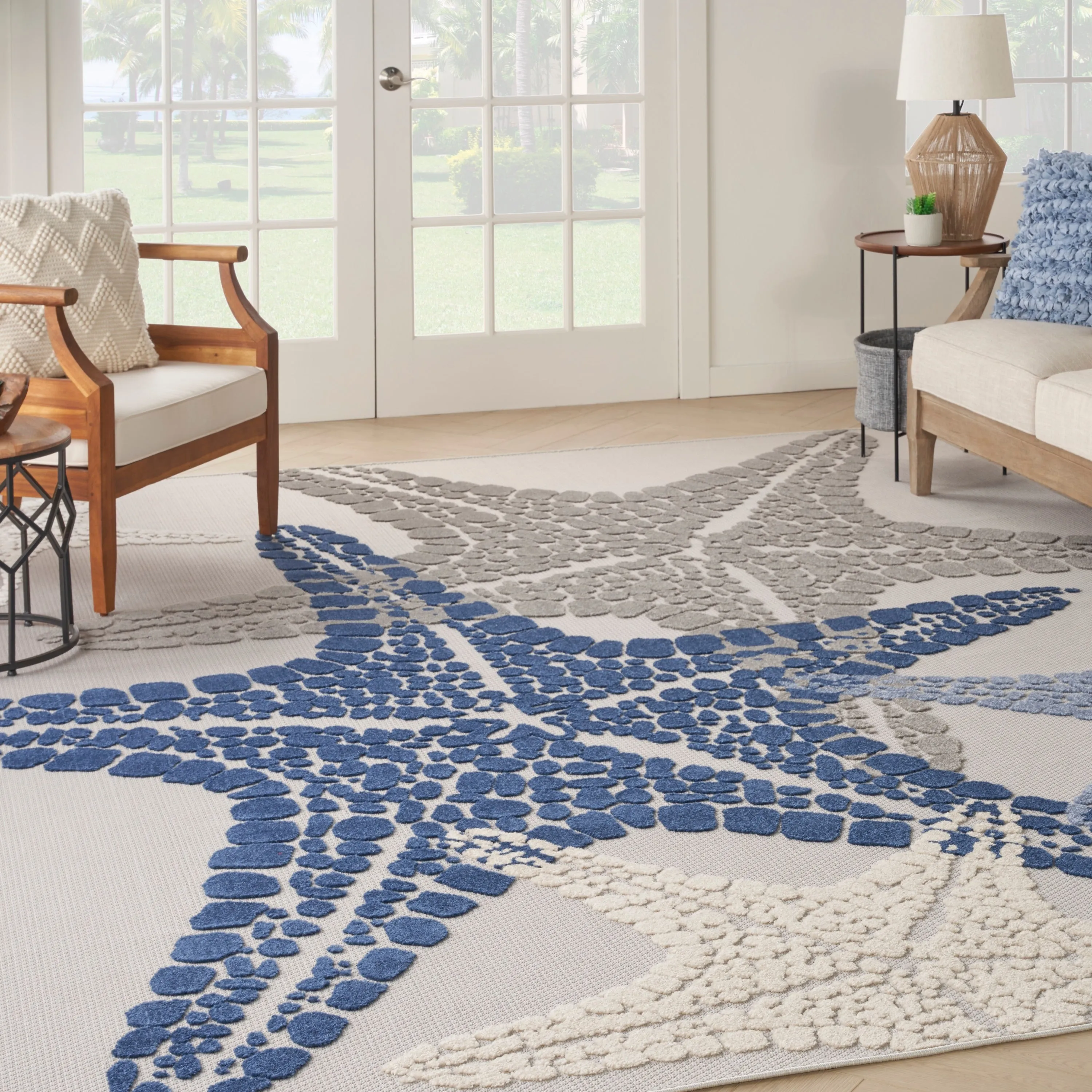 Aloha Coastal Starfish Beach Indoor/Outdoor Area Rug