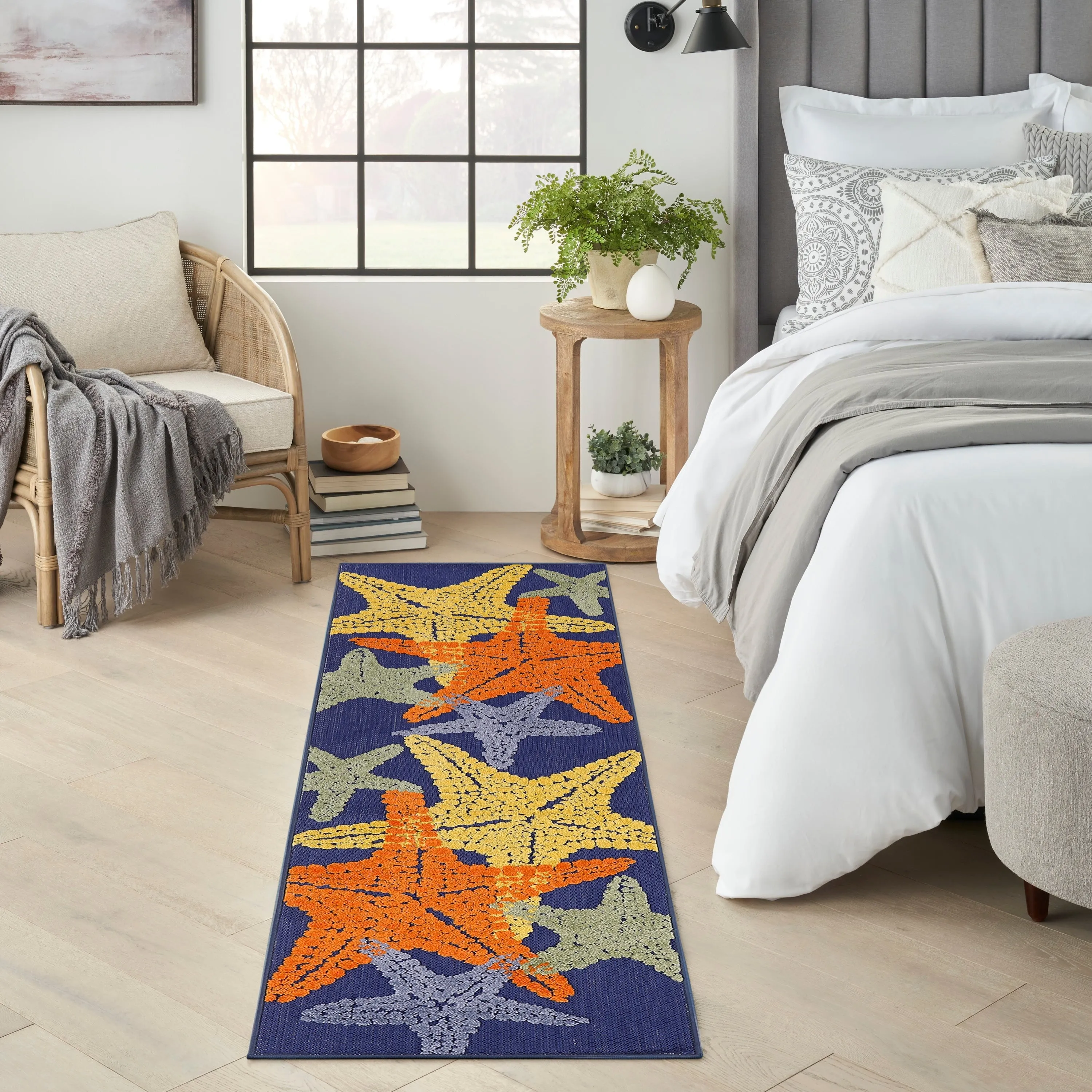 Aloha Coastal Starfish Beach Indoor/Outdoor Area Rug