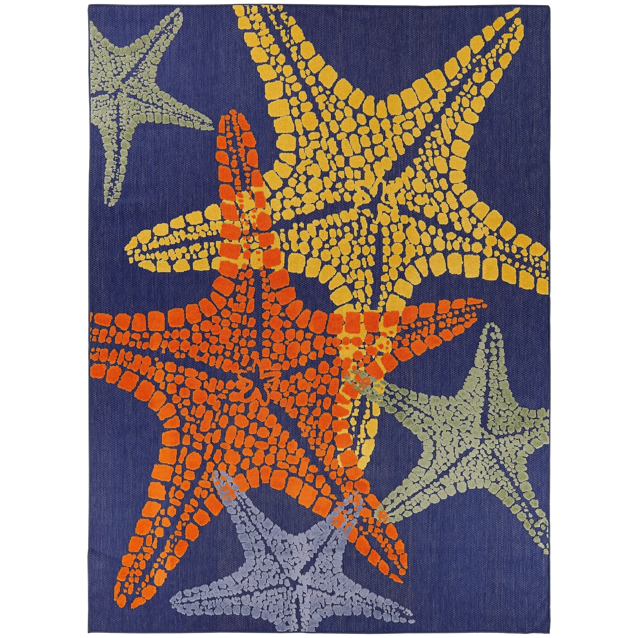 Aloha Coastal Starfish Beach Indoor/Outdoor Area Rug