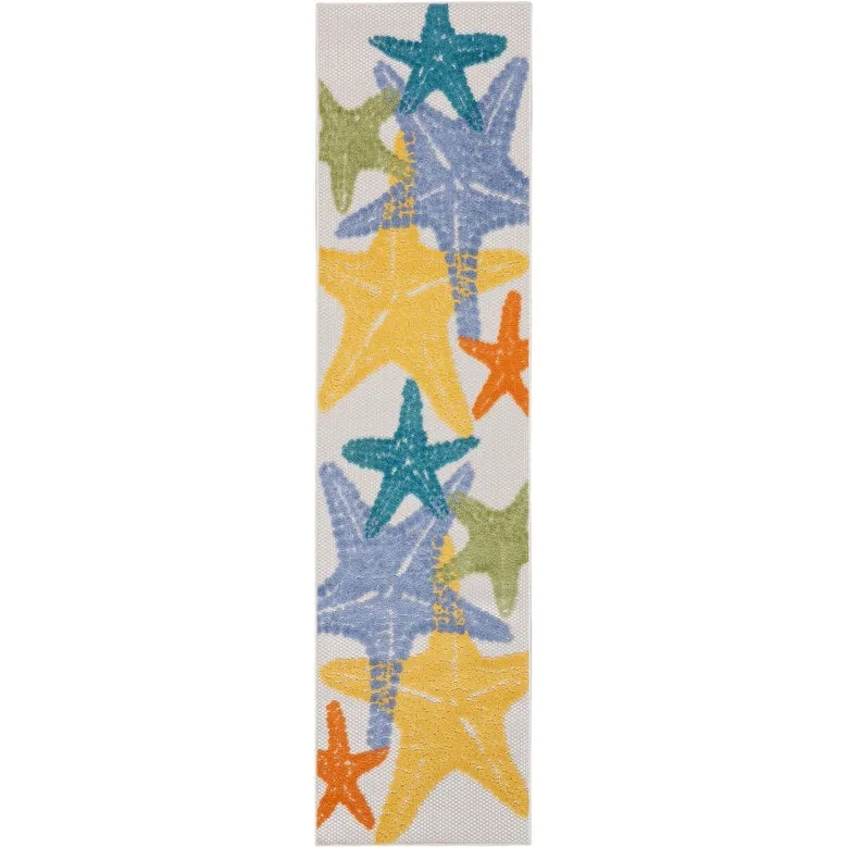 Aloha Coastal Starfish Beach Indoor/Outdoor Area Rug