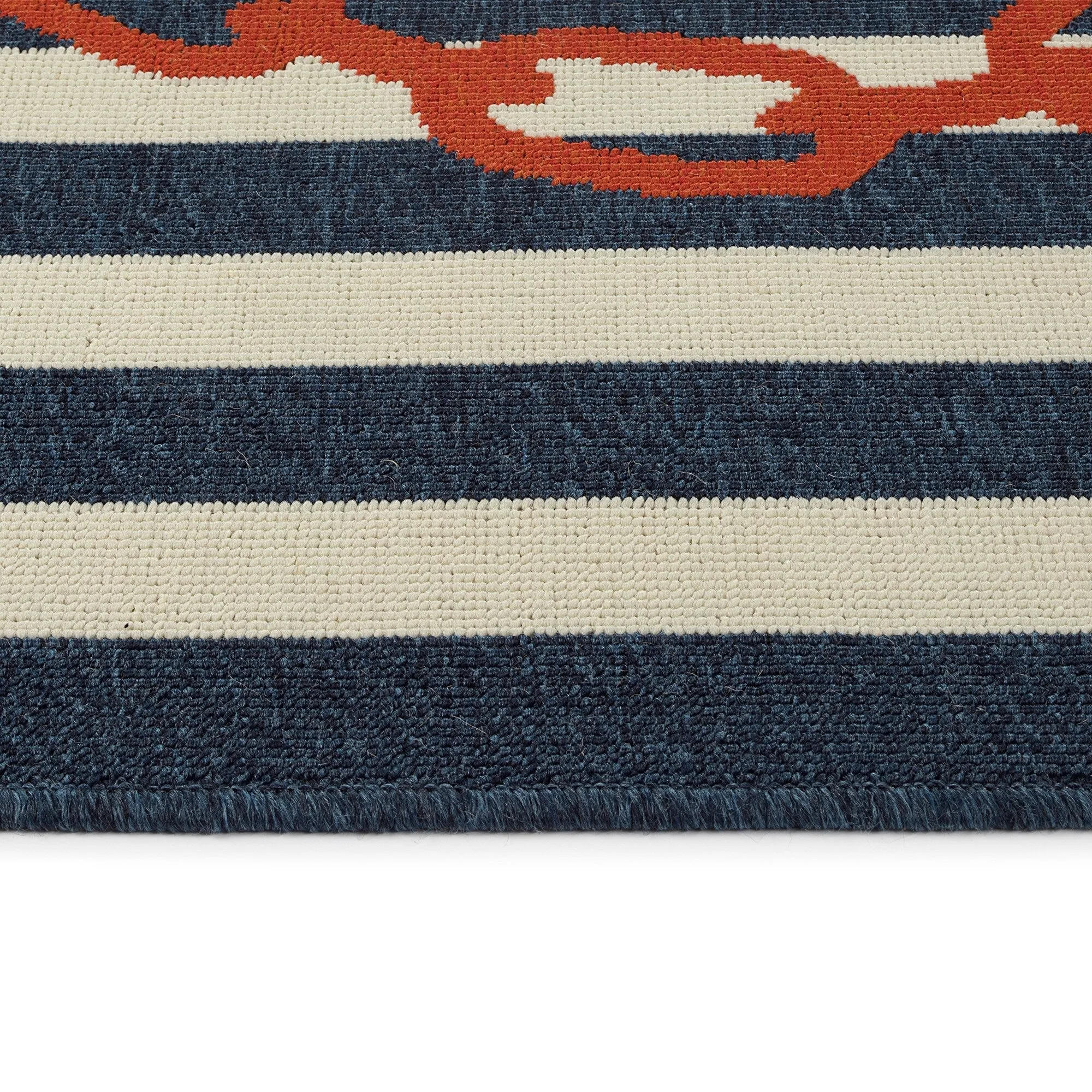 Amalie Geometric Border Coastal Polypropylene Indoor/ Outdoor Area Rug