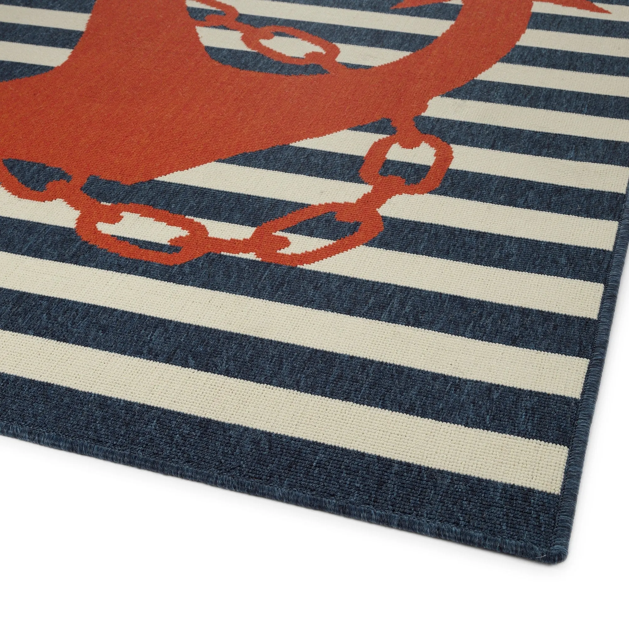 Amalie Geometric Border Coastal Polypropylene Indoor/ Outdoor Area Rug