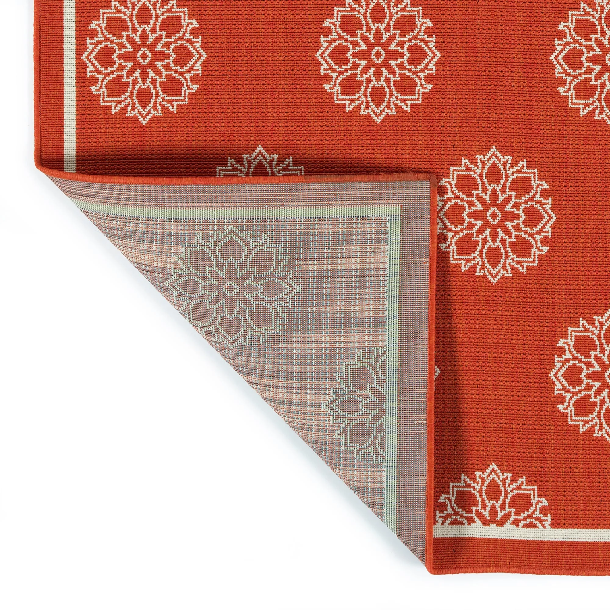 Ambrosi Geometric Medallion Pattern Coastal Indoor/ Outdoor Area Rug