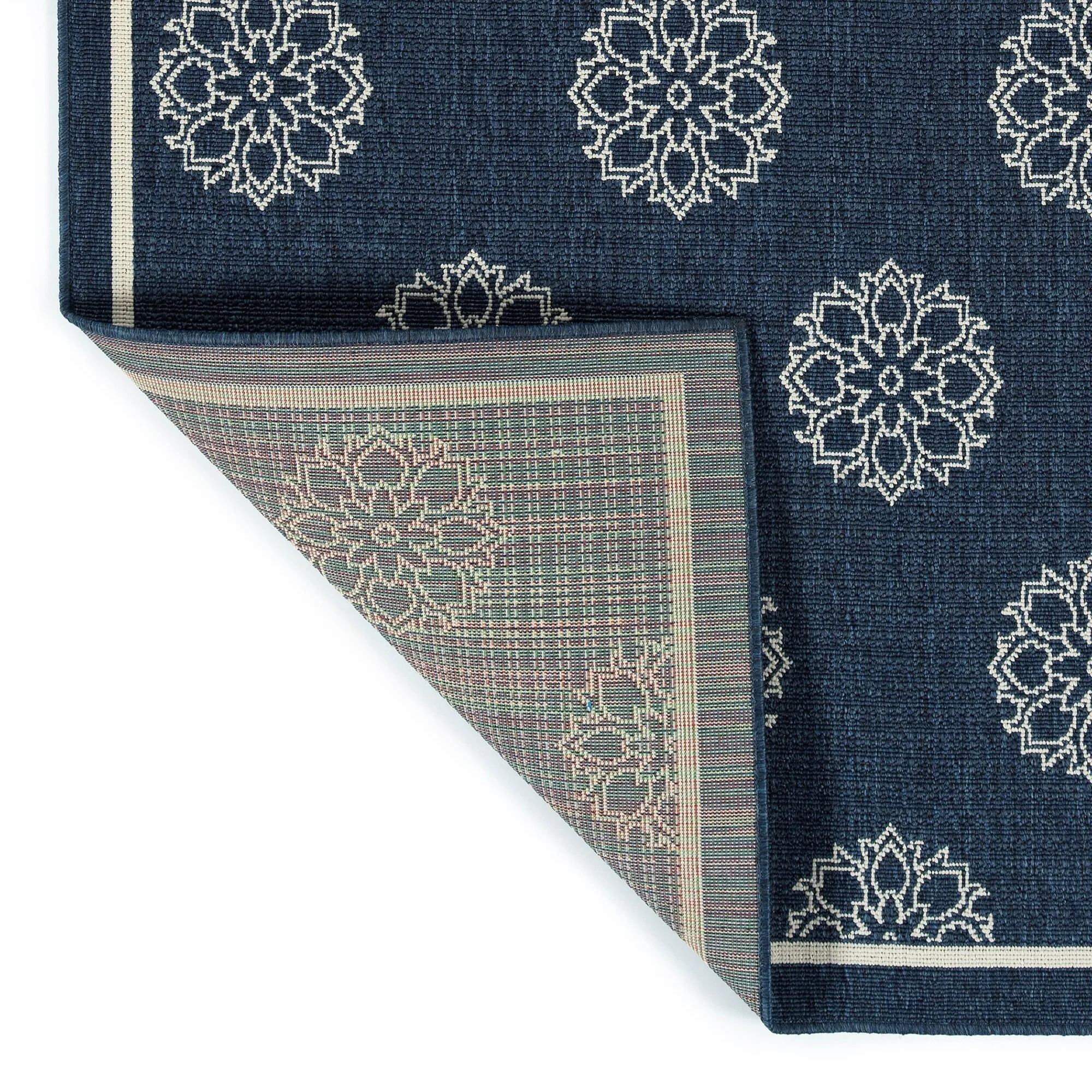 Ambrosi Geometric Medallion Pattern Coastal Indoor/ Outdoor Area Rug