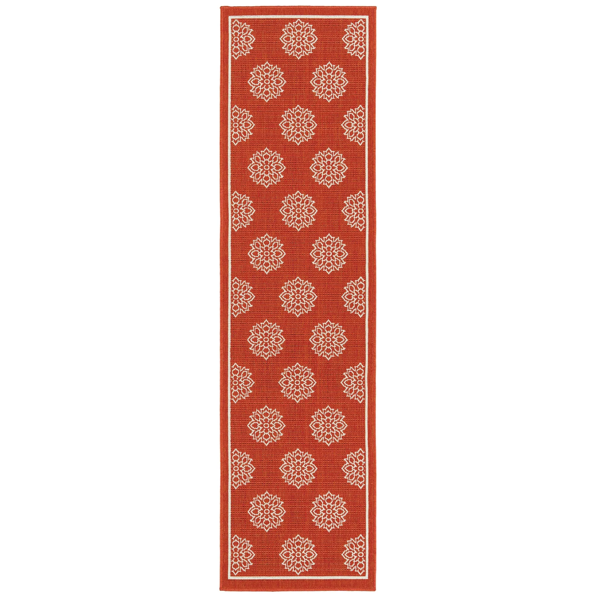 Ambrosi Geometric Medallion Pattern Coastal Indoor/ Outdoor Area Rug