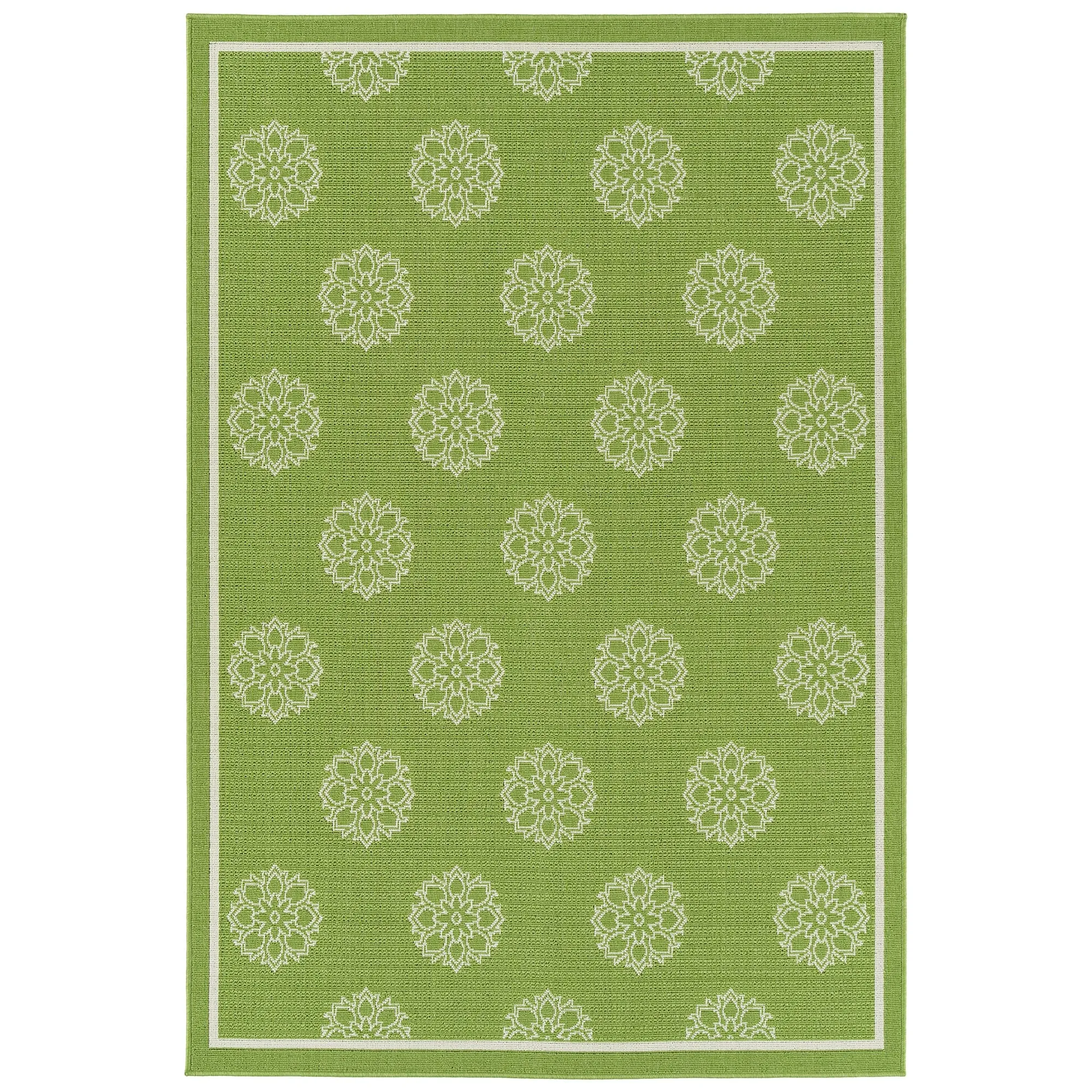 Ambrosi Geometric Medallion Pattern Coastal Indoor/ Outdoor Area Rug