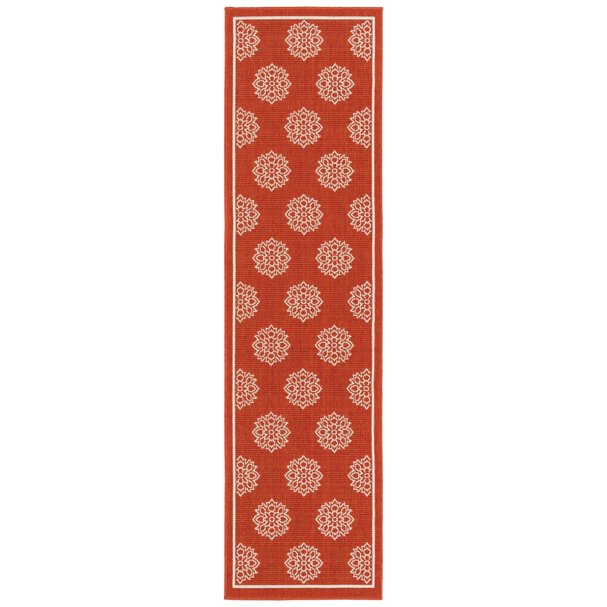 Ambrosi Geometric Medallion Pattern Coastal Indoor/ Outdoor Area Rug
