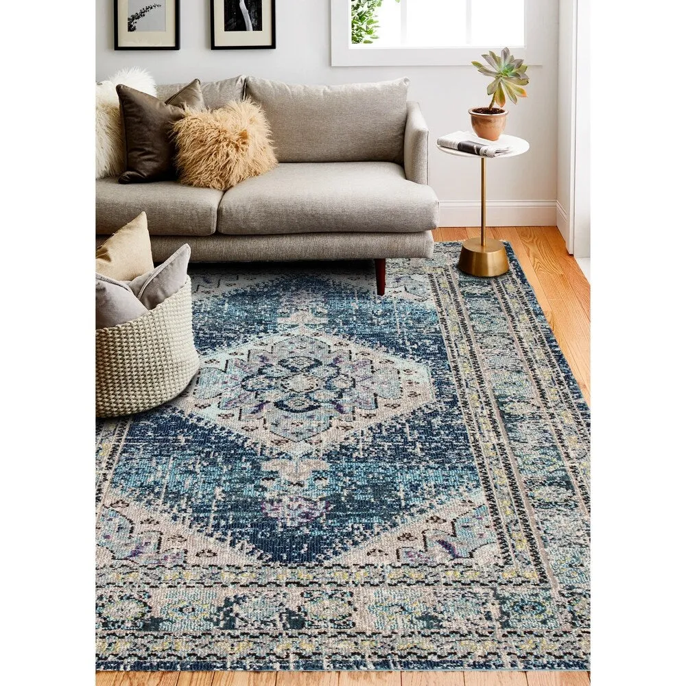 Bashian Eliza Teal Power Loomed Area Rug