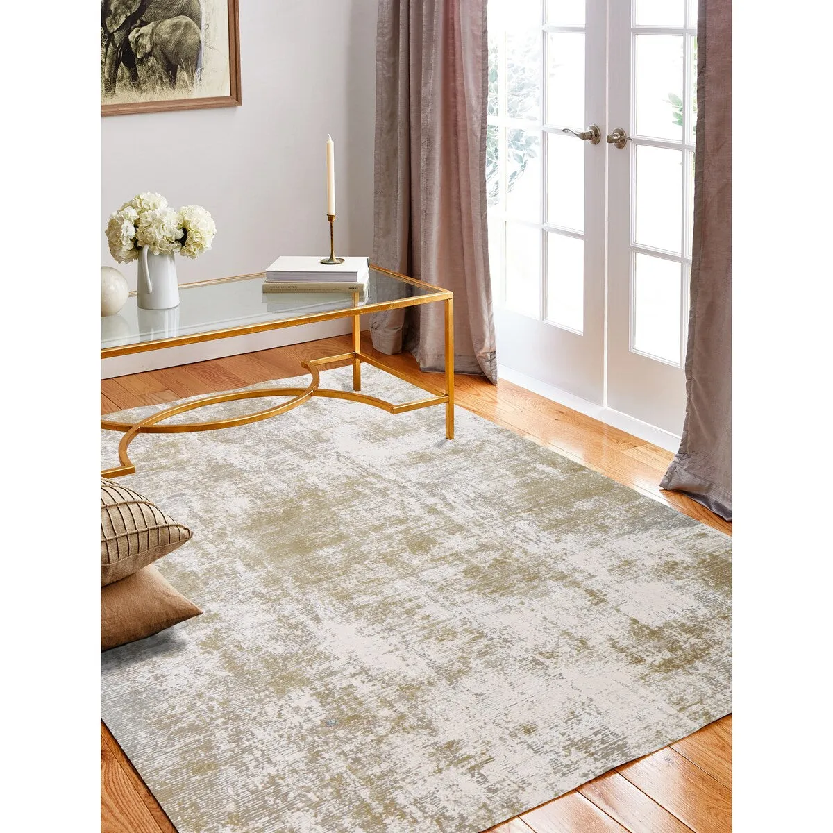 Bashian Gwenevere Cre/Gold Transitional Area Rug