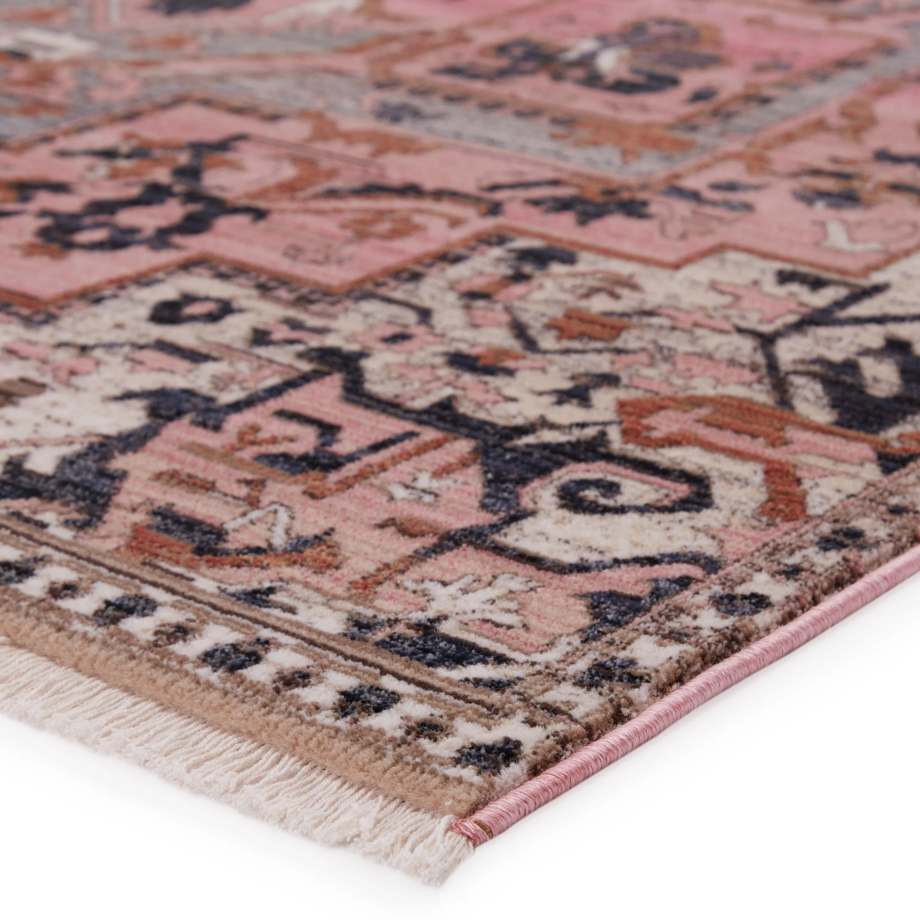Bellona Medallion Pink/ Gray Area Rug