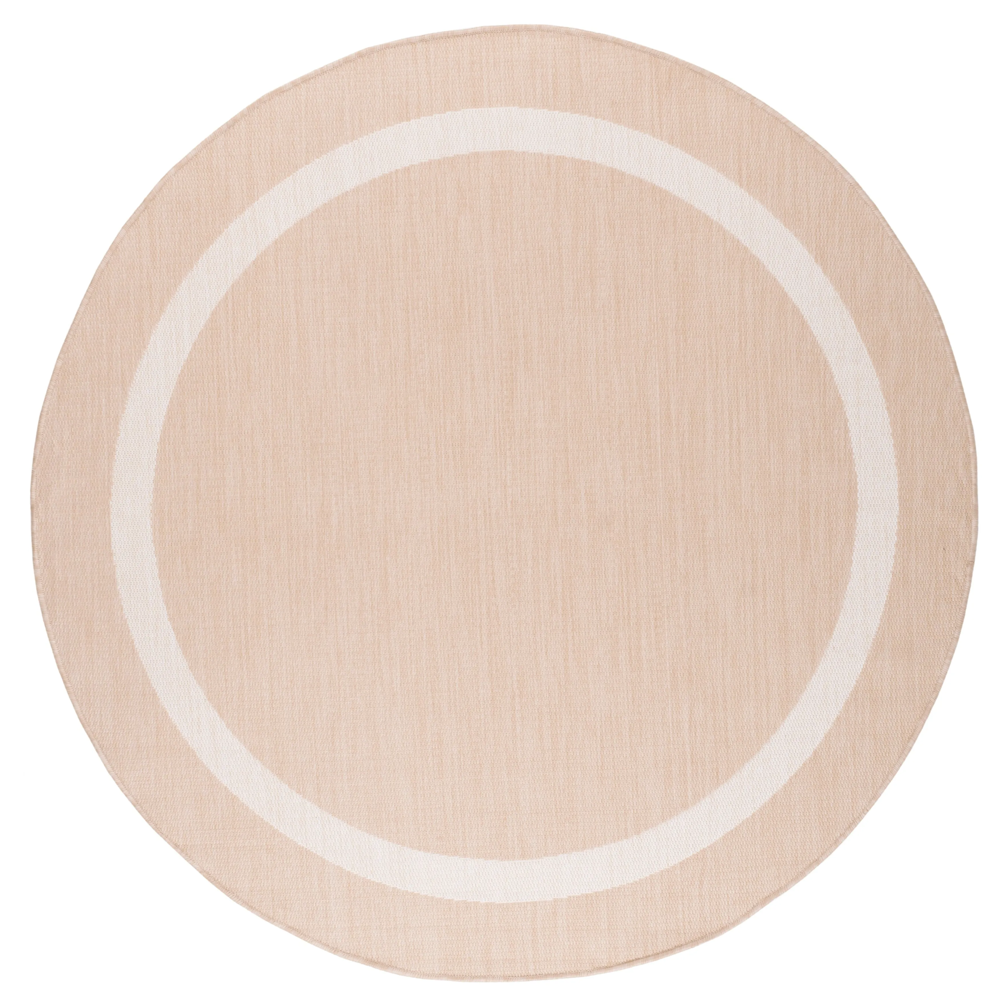 Beverly Rug Bordered Indoor Outdoor Rug. Outside Carpet for Patio. Deck. Porch - Beige