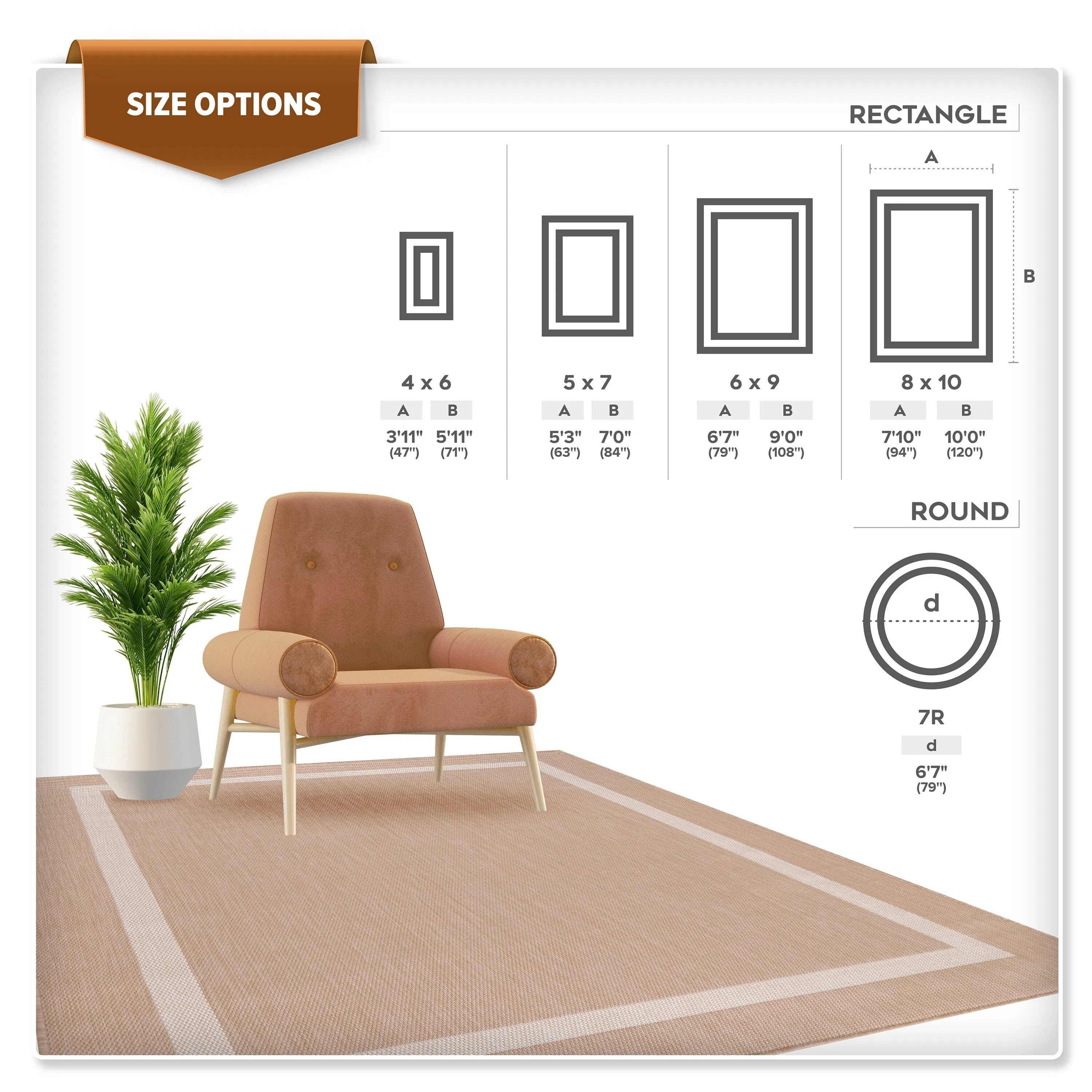 Beverly Rug Bordered Indoor Outdoor Rug. Outside Carpet for Patio. Deck. Porch - Beige