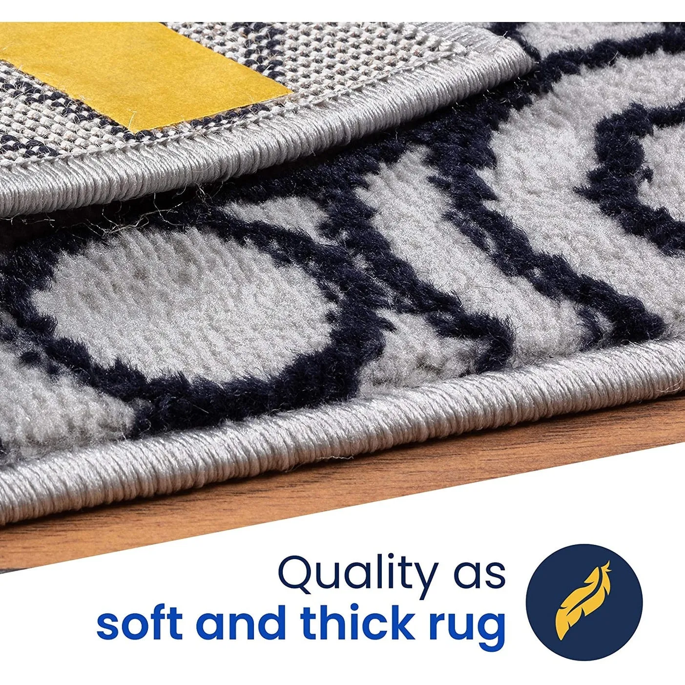Beverly Rug Indoor Non Slip Carpet Stair Treads w/ Installed Tape 9x 28 Circles Grey / Navy