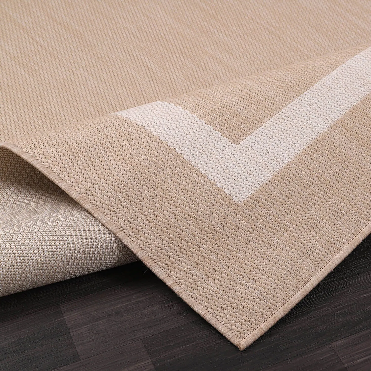 Beverly Rug Modern Bordered Indoor Outdoor Rug. Outside Carpet for Patio. Deck. Porch