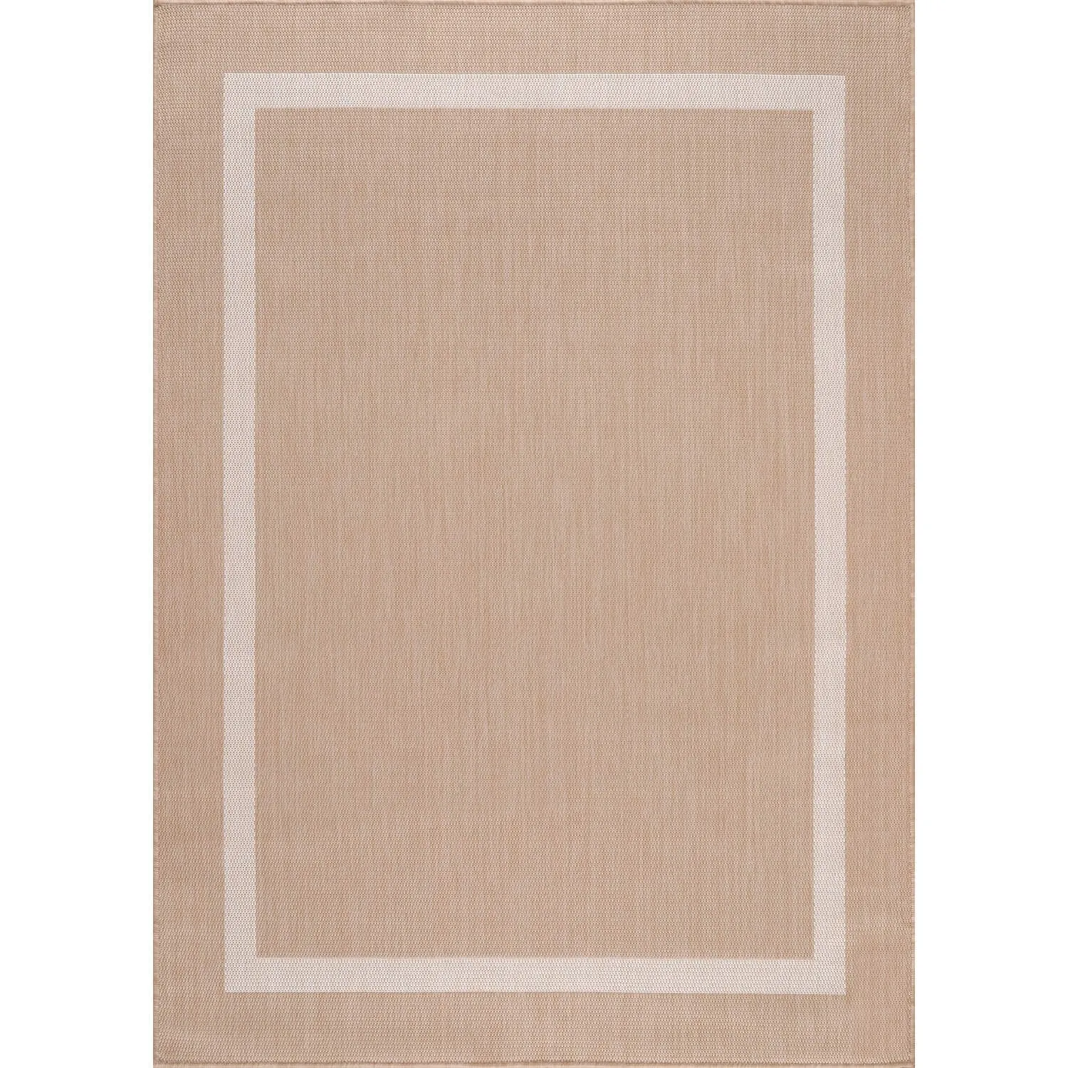 Beverly Rug Modern Bordered Indoor Outdoor Rug. Outside Carpet for Patio. Deck. Porch